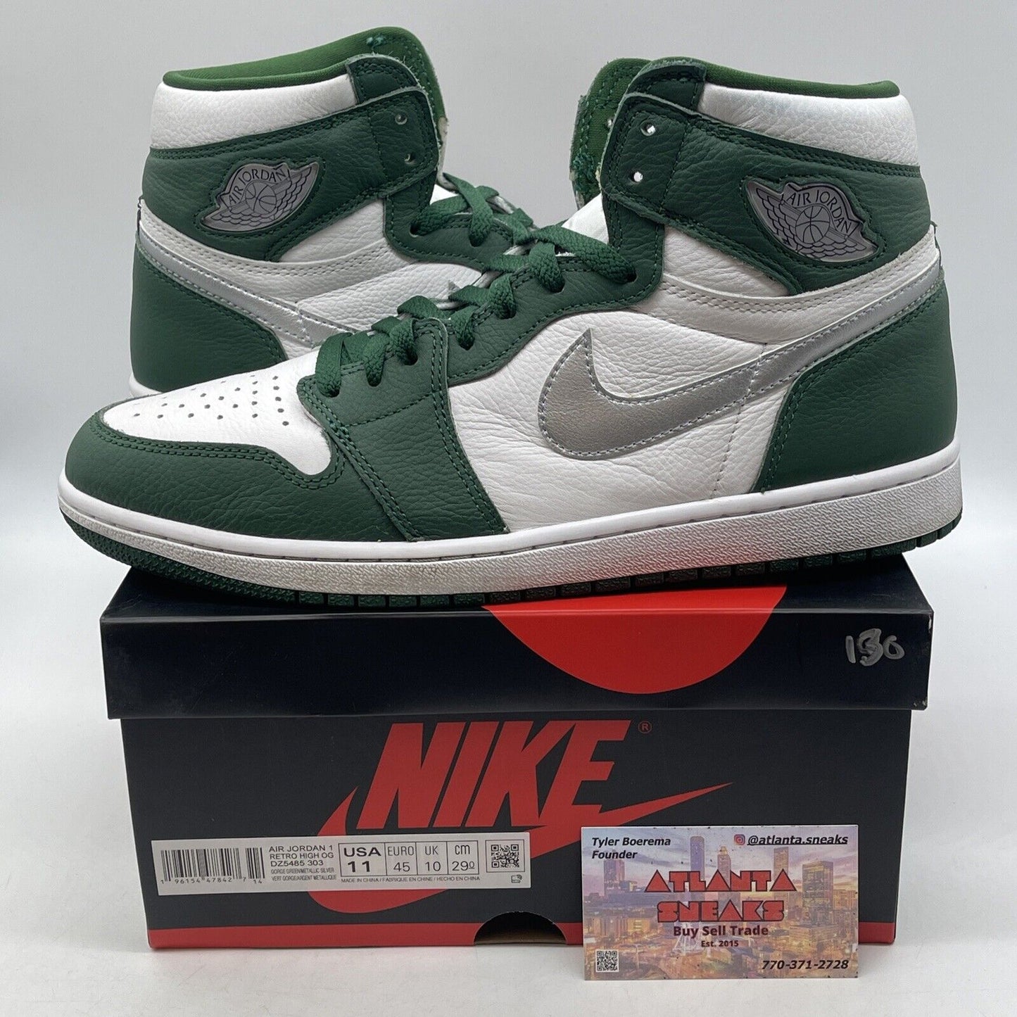 Size 11 - Jordan 1 Retro OG High Gorge Green White Silver (DZ5485-303)