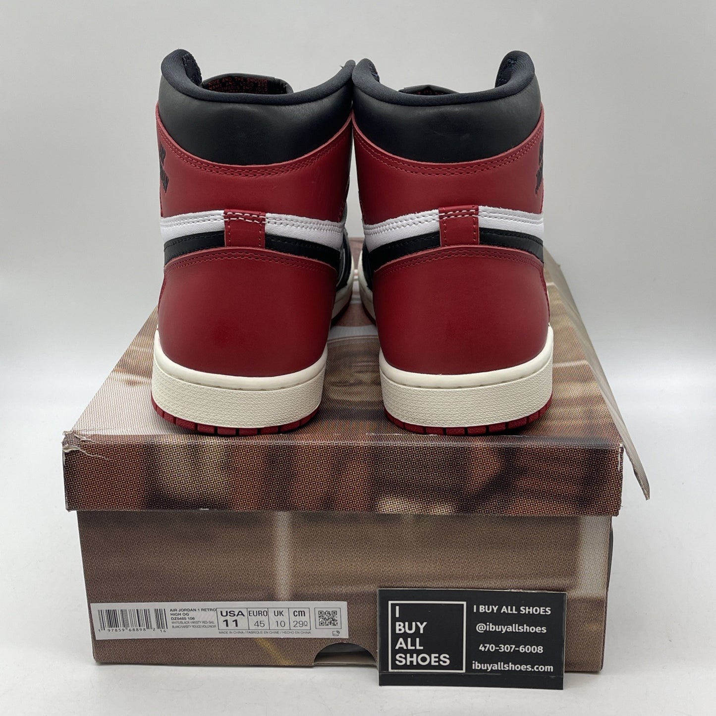 Size 11 - Air Jordan 1 Retro OG High Black Toe Reimagined Leather (DZ5485-106)