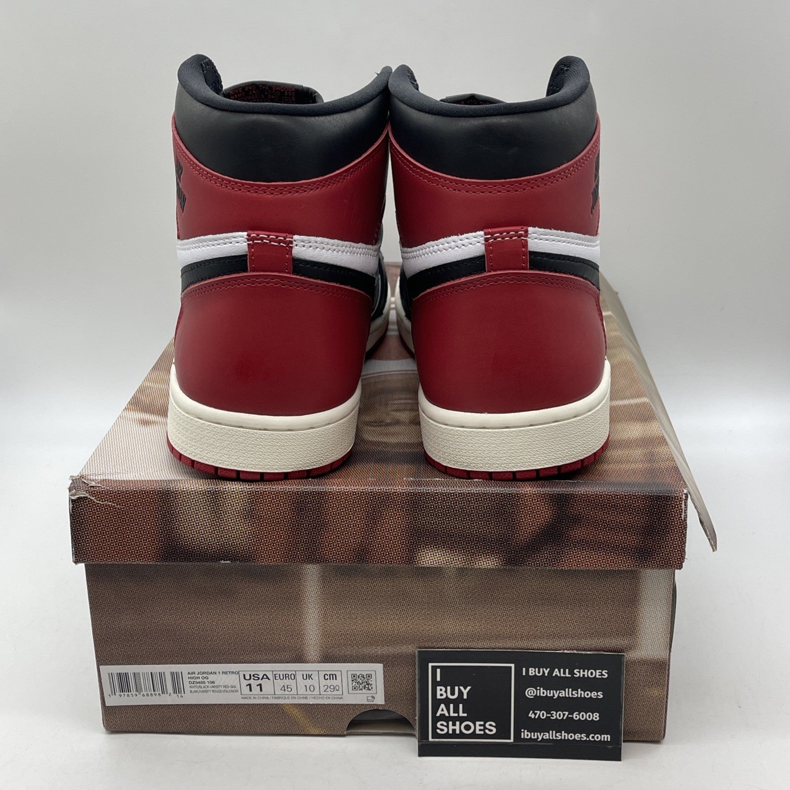 Size 11 - Air Jordan 1 Retro OG High Black Toe Reimagined Leather (DZ5485-106)