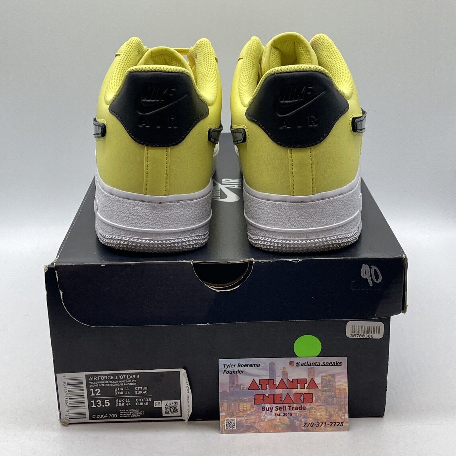 Size 12 - Nike Air Force 1 '07 LV8 Low Yellow Pulse Black White (CI0064-700)