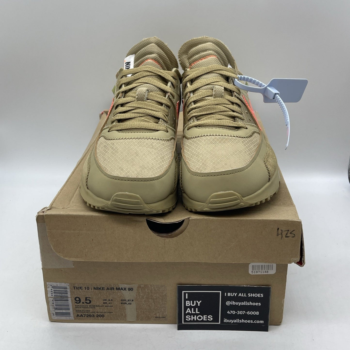 Size 9.5 - Nike Air Max 90 x OFF-WHITE Desert Ore 2019 (AA7293-200)