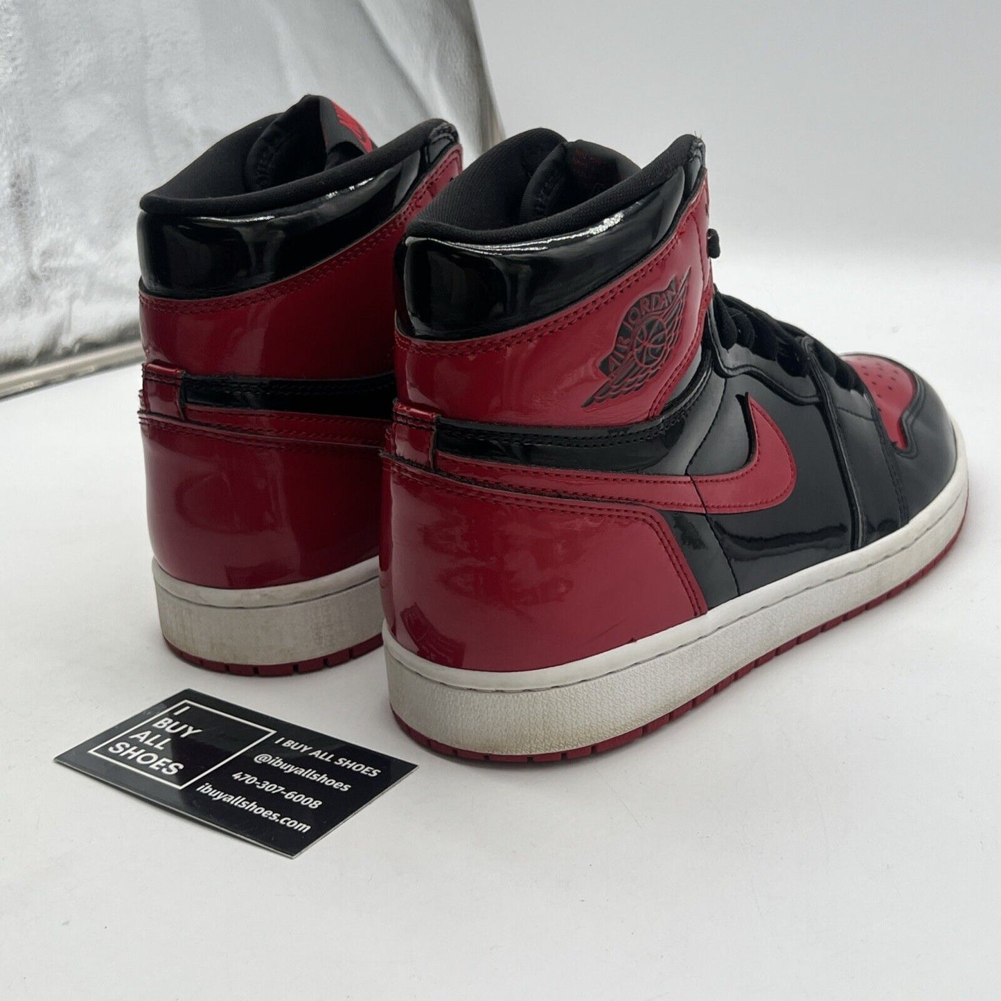 Size 10 - Air Jordan 1 Retro OG High Patent Bred (555088-063)