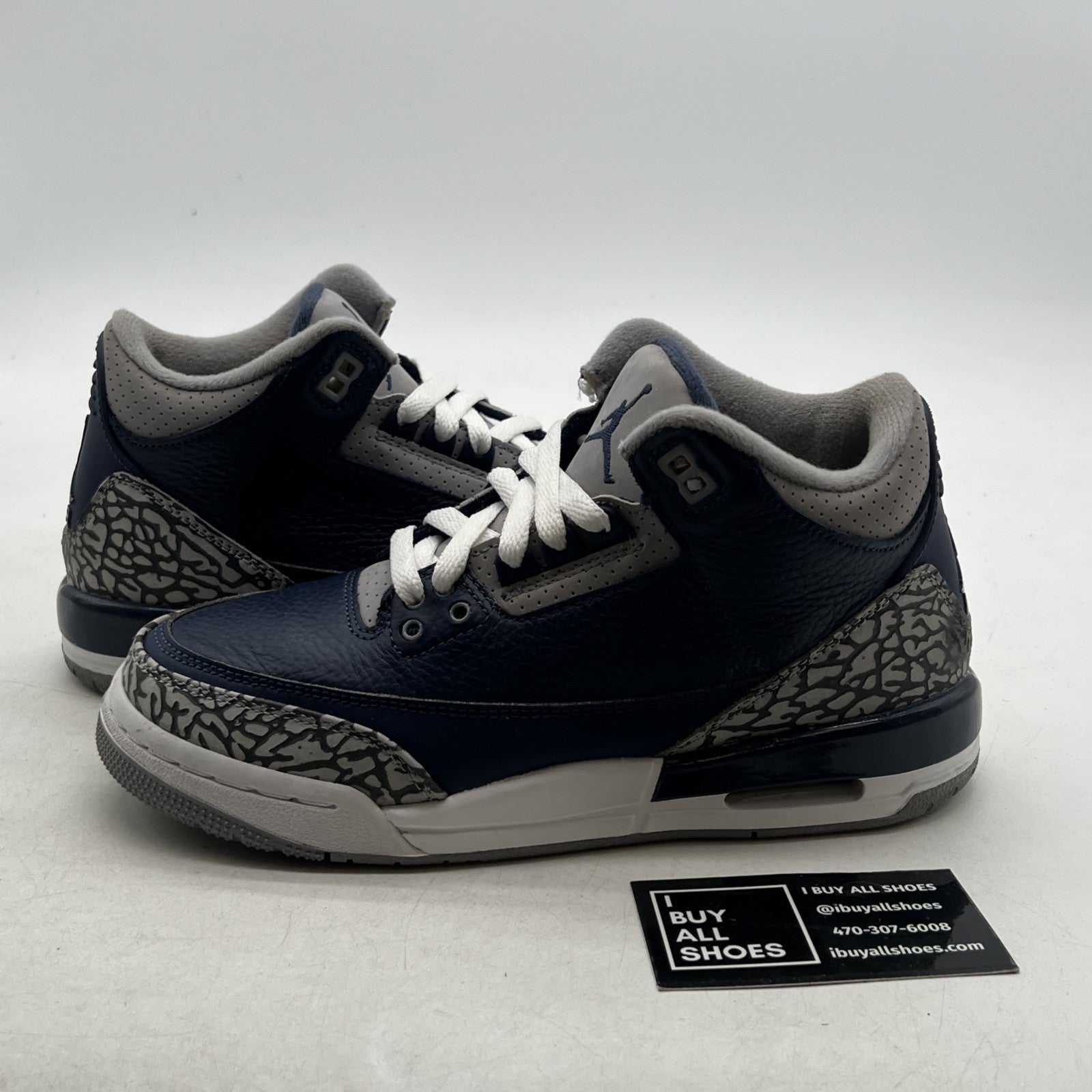 Size 6Y - Air Jordan 3 Retro "Georgetown" Midnight Navy/Cement (398614-401)