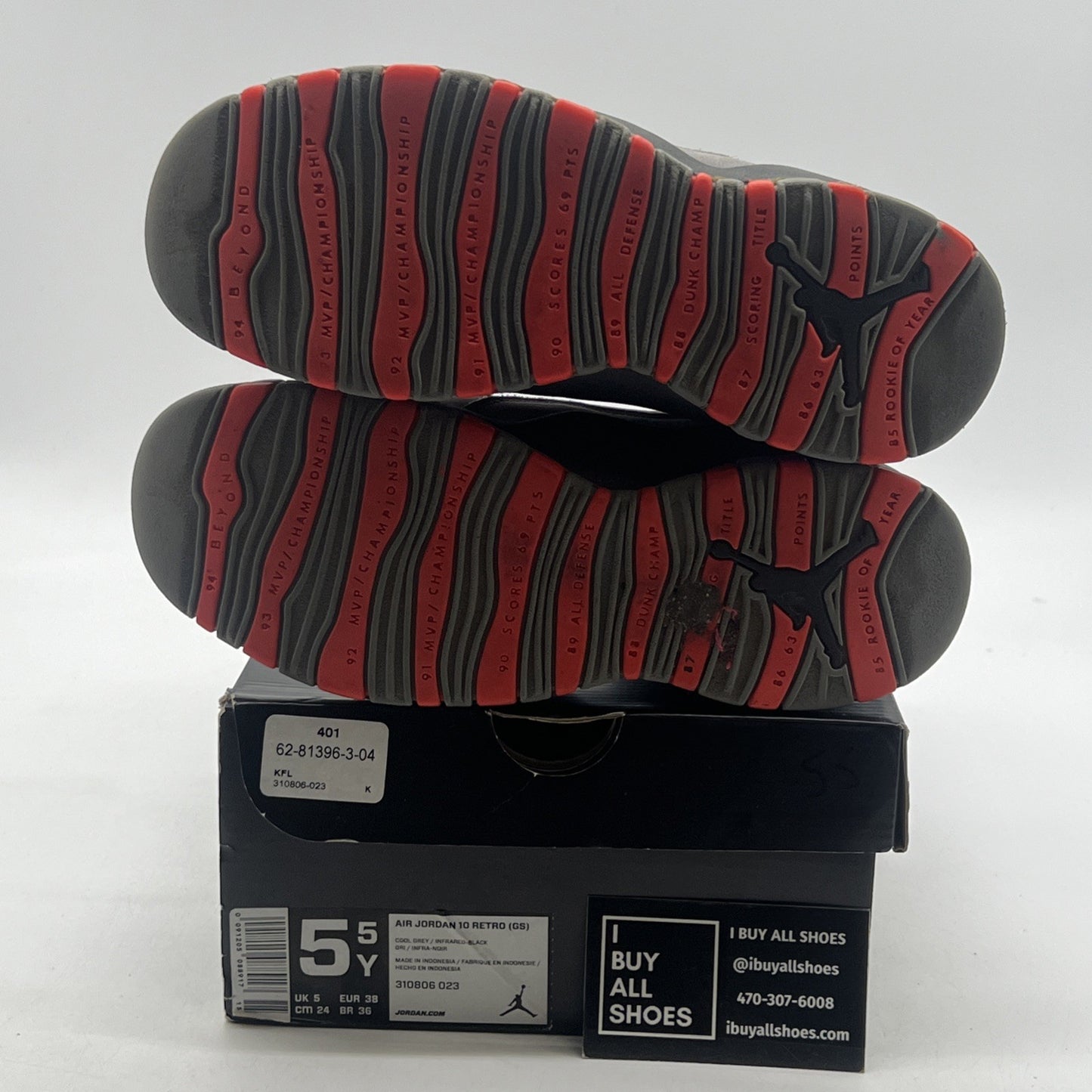 Size 5.5Y - Air Jordan 10 Retro Mid Cool Grey (310806-023)