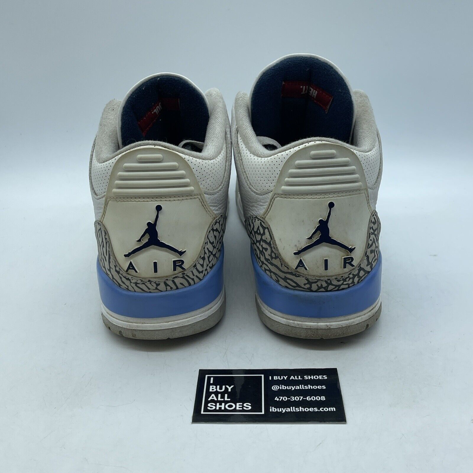 Size 12 - Jordan 3 Retro Mid UNC White Blue Grey Leather Suede (CT8532-104)
