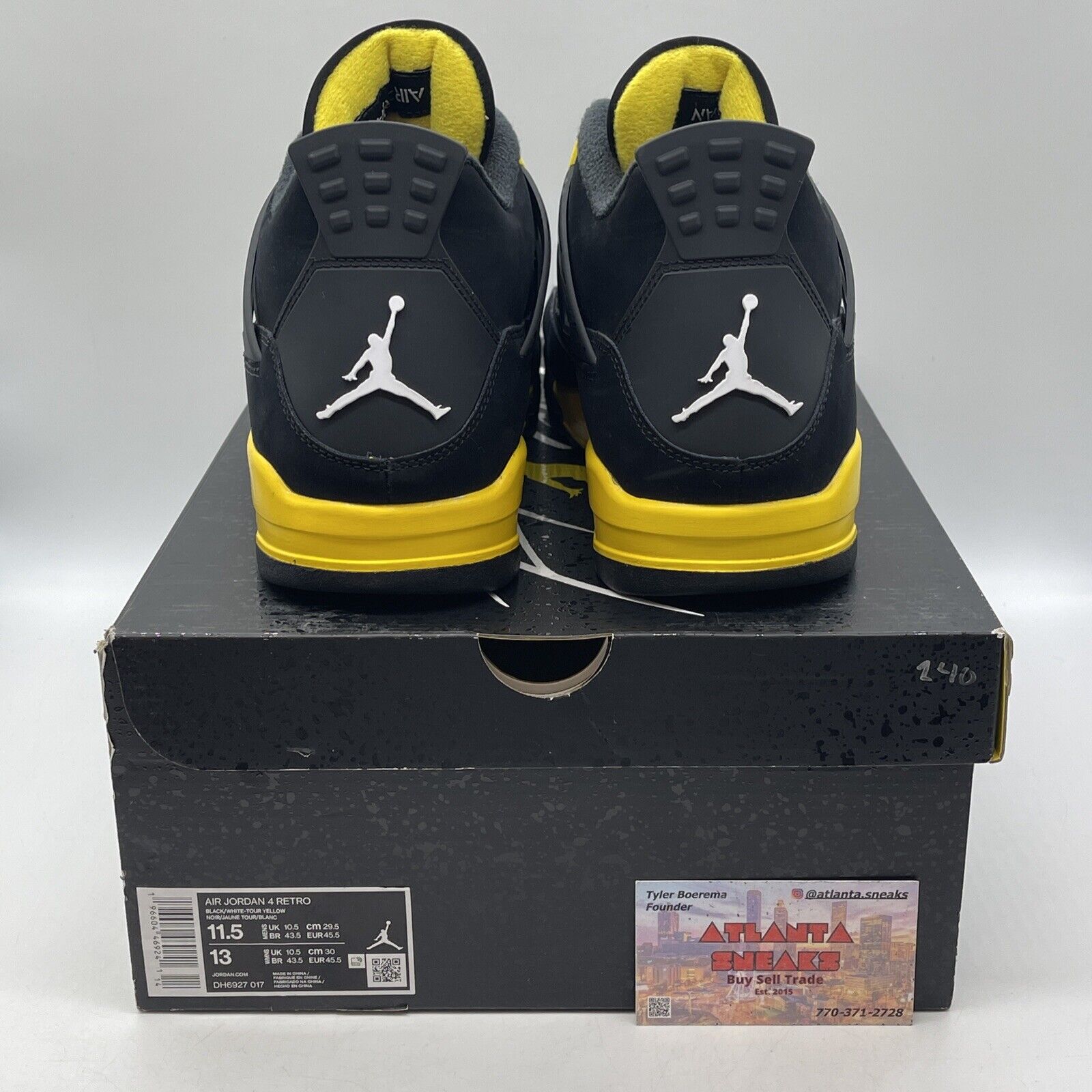 Size 11.5 - Jordan 4 Retro Low Thunder White Yellow Leather Black (DH6927-017)