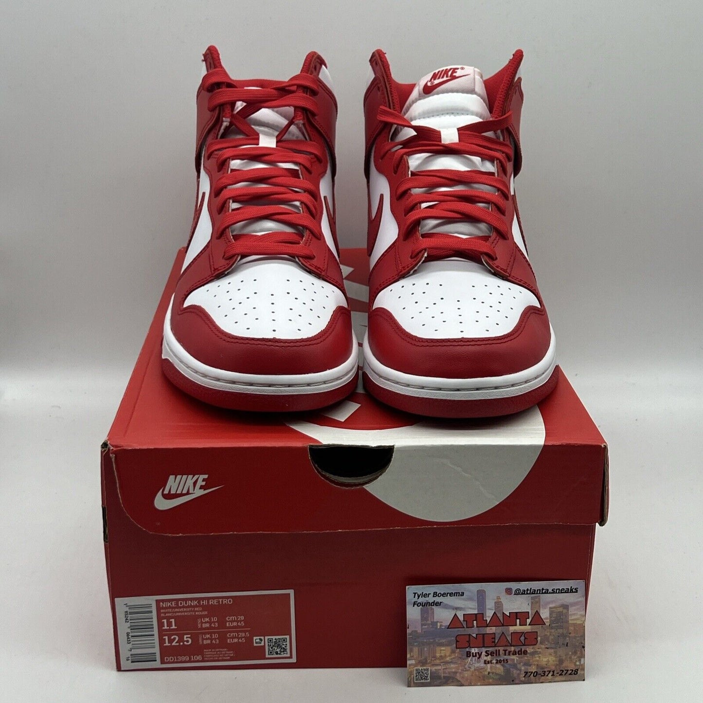 Size 11 - Nike Dunk High University Red Brand New Og All