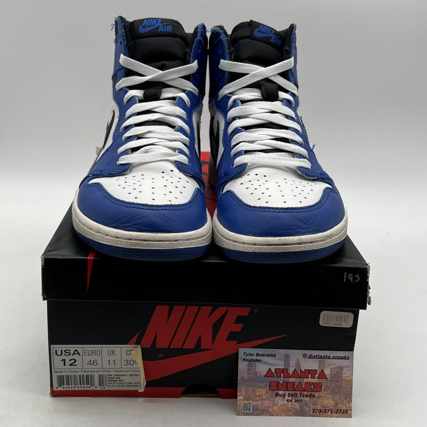 Size 12 - Jordan 1 Retro High OG Game Royal 2018 (555088-403)