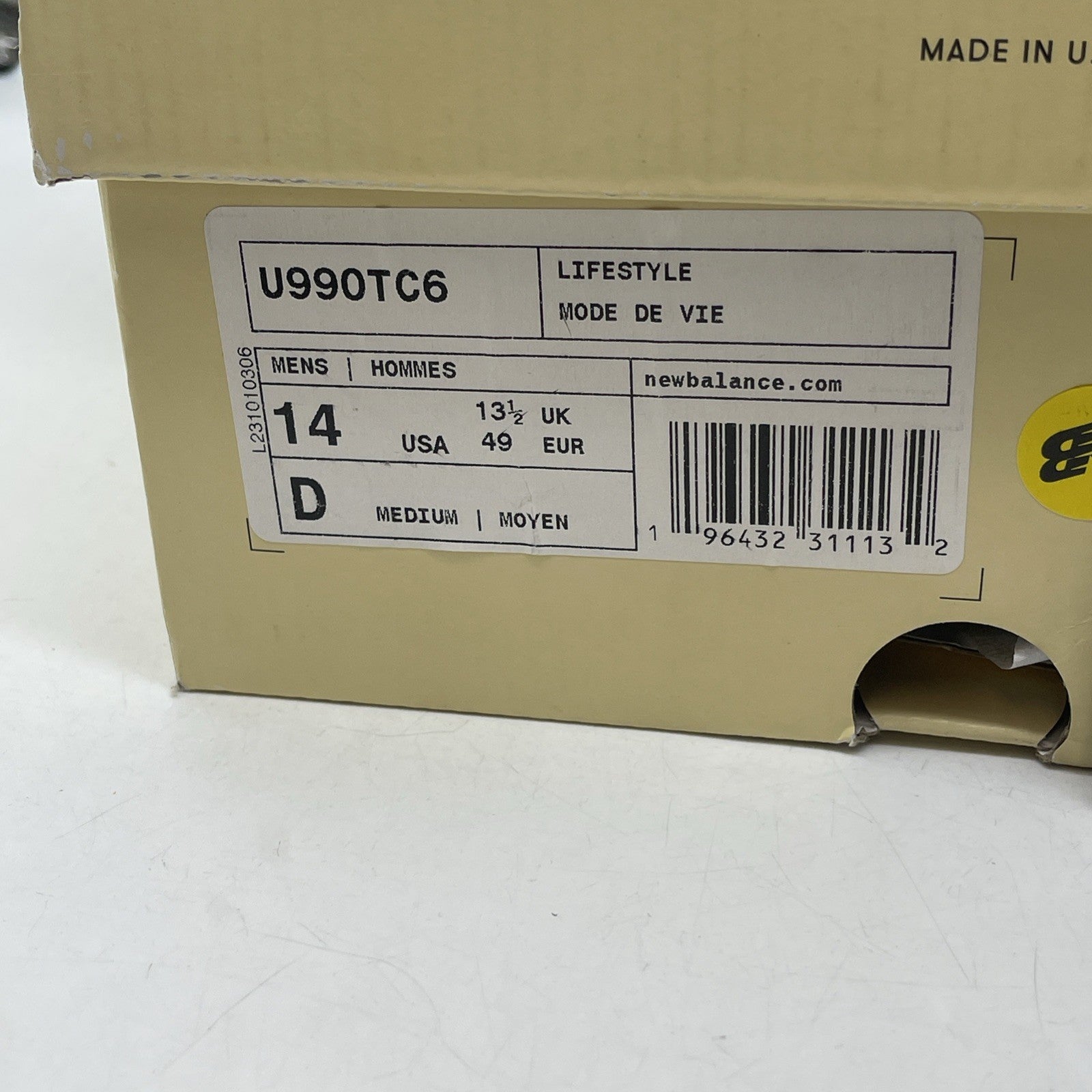 Size 14 - New Balance 990v6 Made in USA Grey Day 2023 (U990TC6)