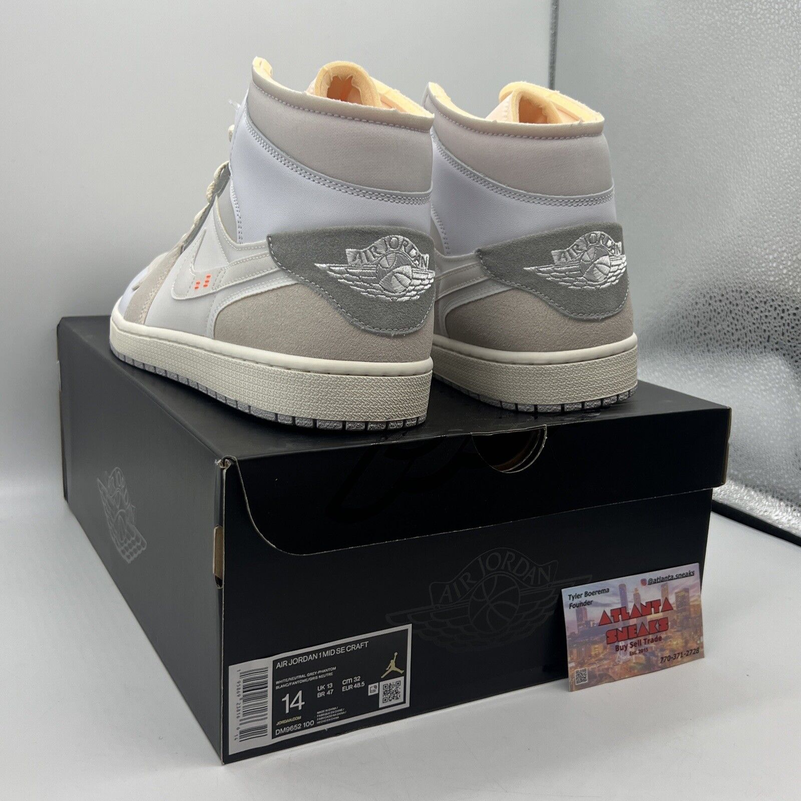 Size 14 - Jordan 1 Mid SE Craft White 2022 Brand New Og All