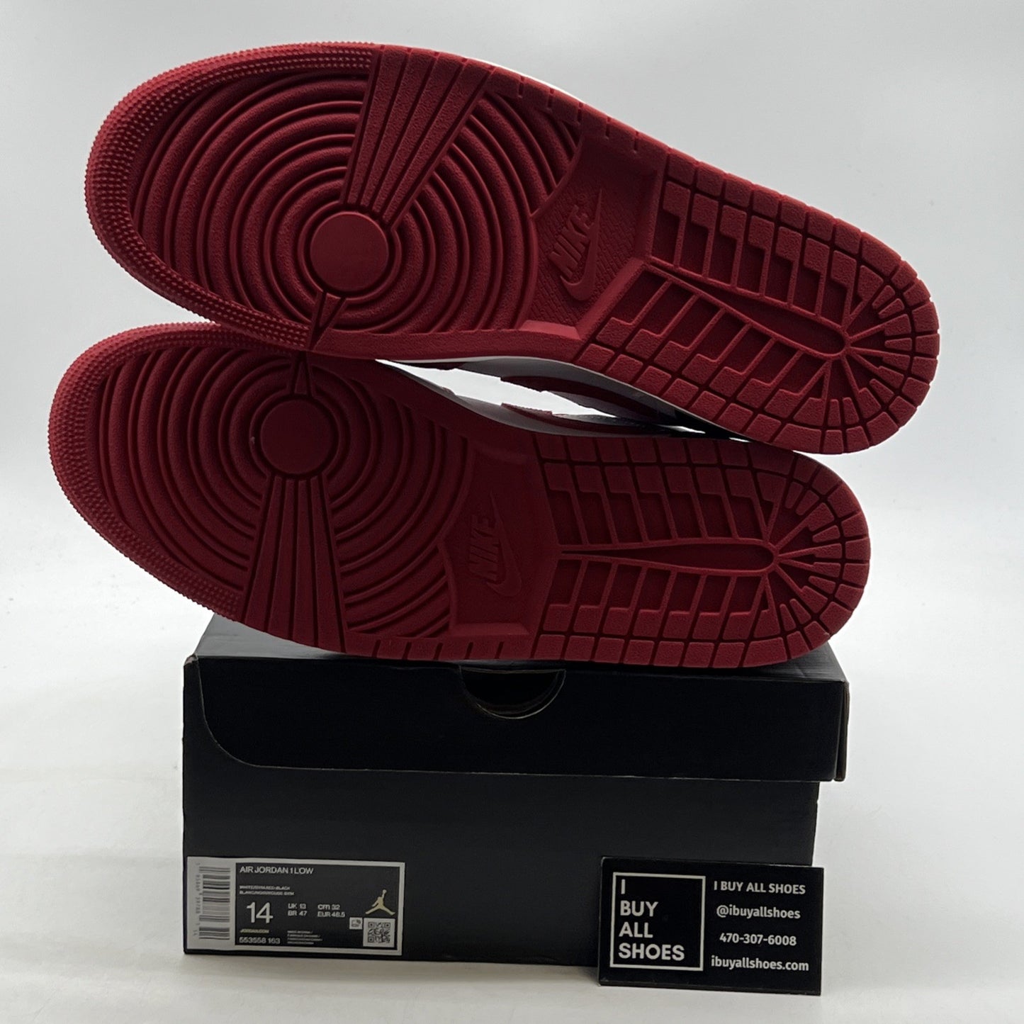 Size 14 - Air Jordan 1 Low Reverse Black Toe (553558-163)