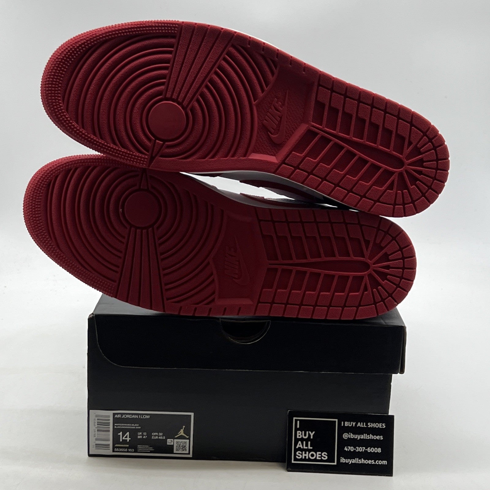 Size 14 - Air Jordan 1 Low Reverse Black Toe (553558-163)