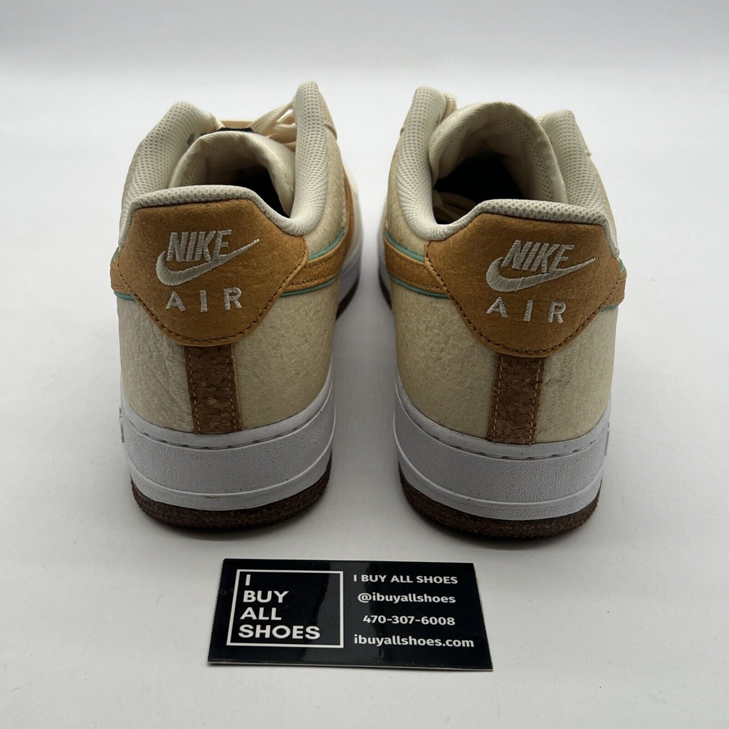 Size 12.5 - Nike Air Force 1 '07 Premium Coconut Milk Green Glo Metallic Gold