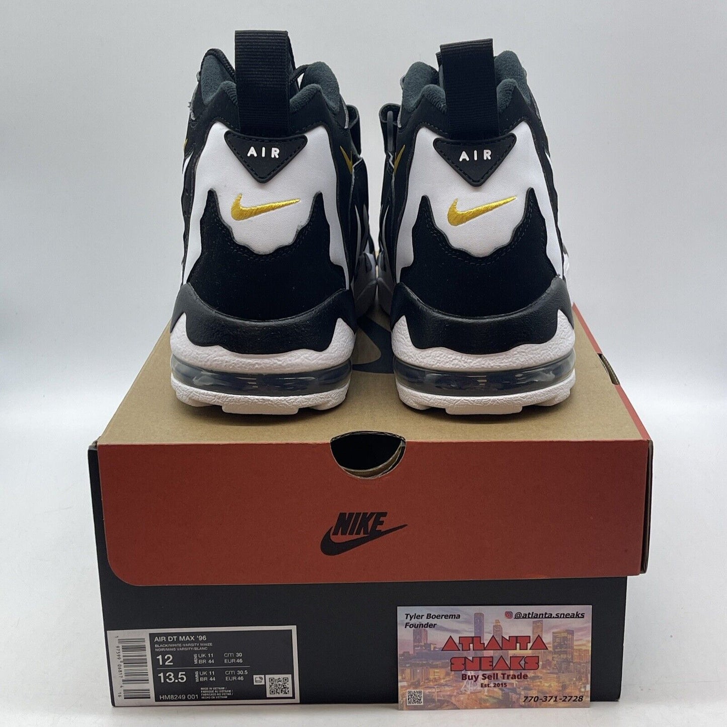 Size 12 -  Air Dt Max ‘96 Black White 2024 Yellow Suede Leather  (HM8249-001)