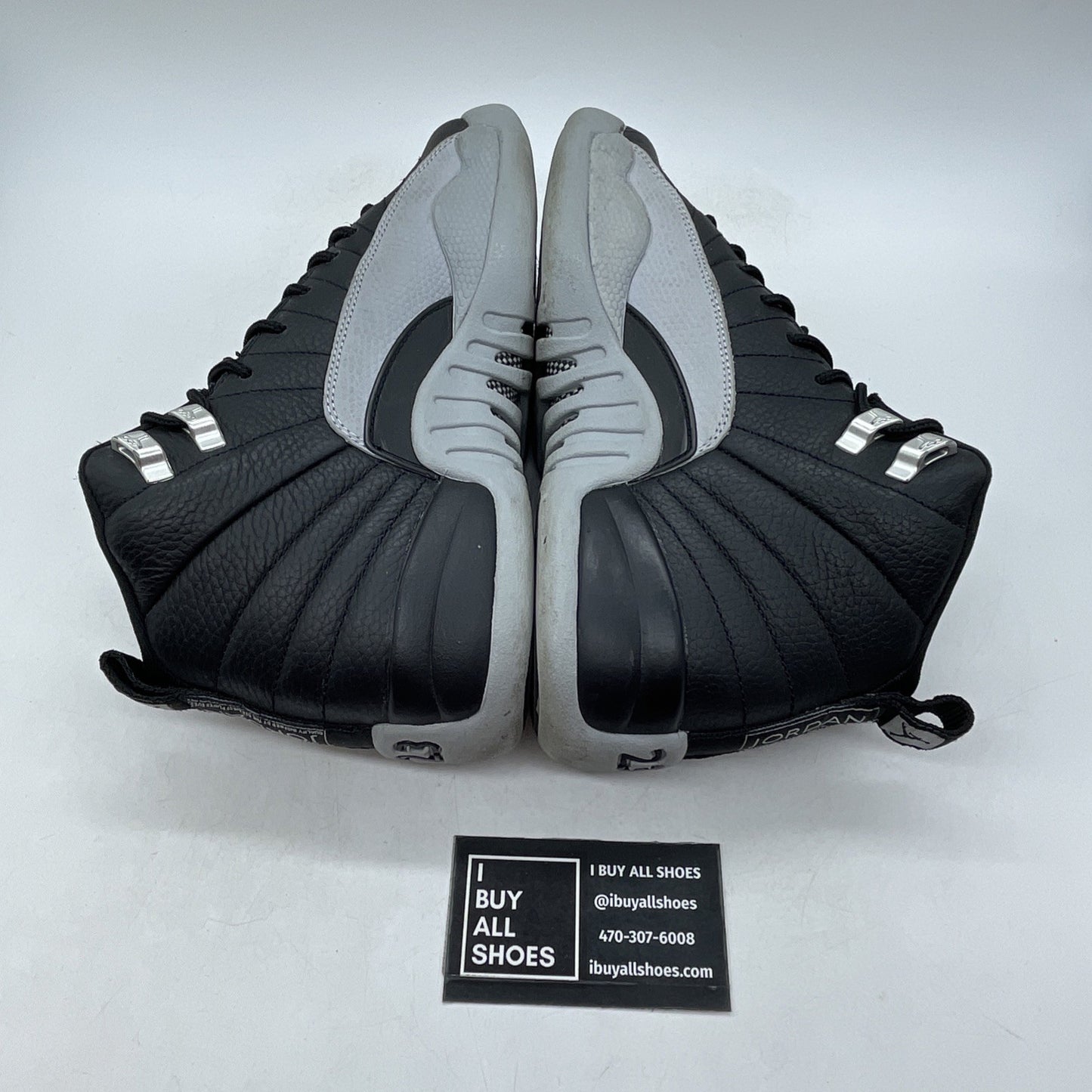 Size 6.5Y - Nike Air Jordan 12 Retro GS Black Wolf Grey White (153265-010)
