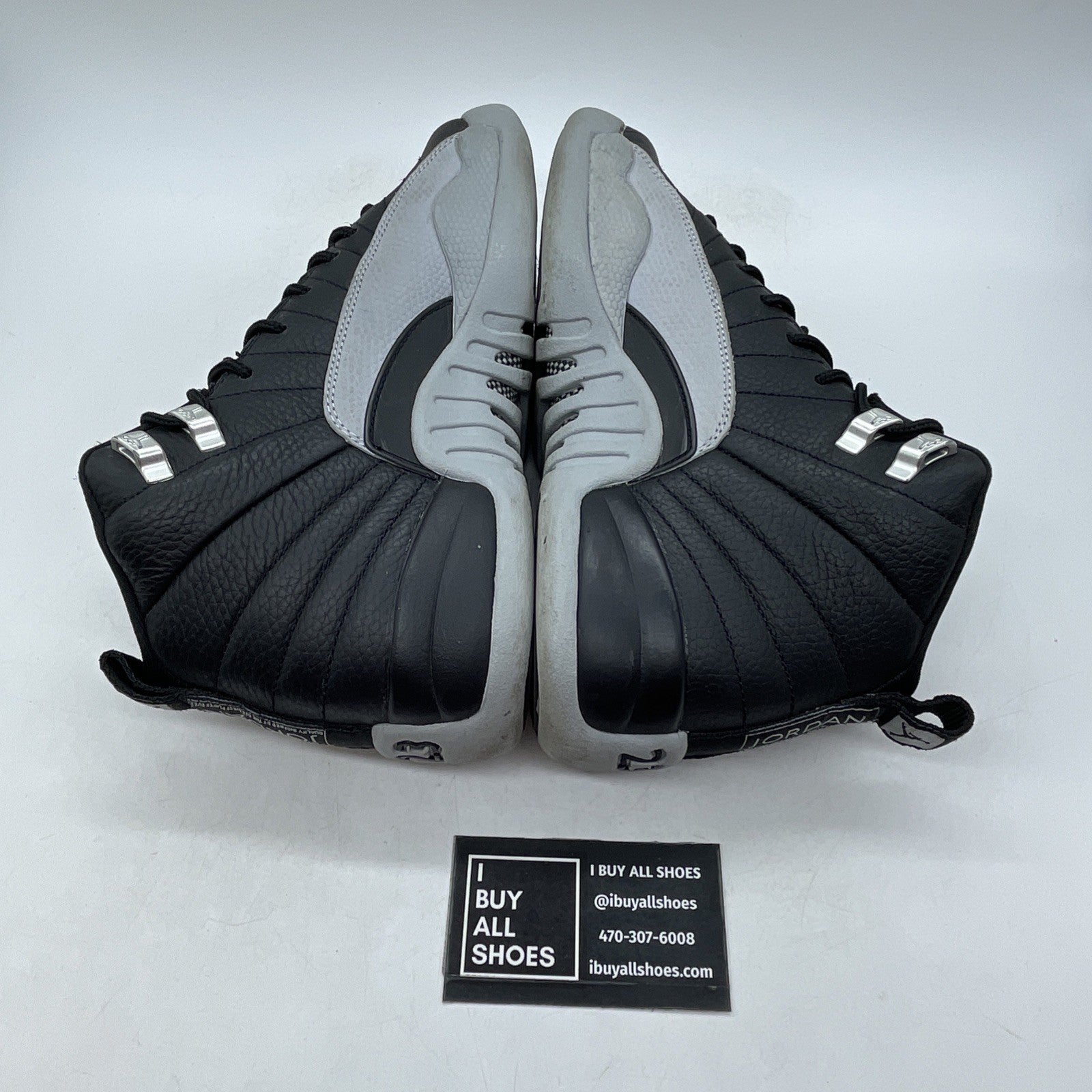 Size 6.5Y - Nike Air Jordan 12 Retro GS Black Wolf Grey White (153265-010)