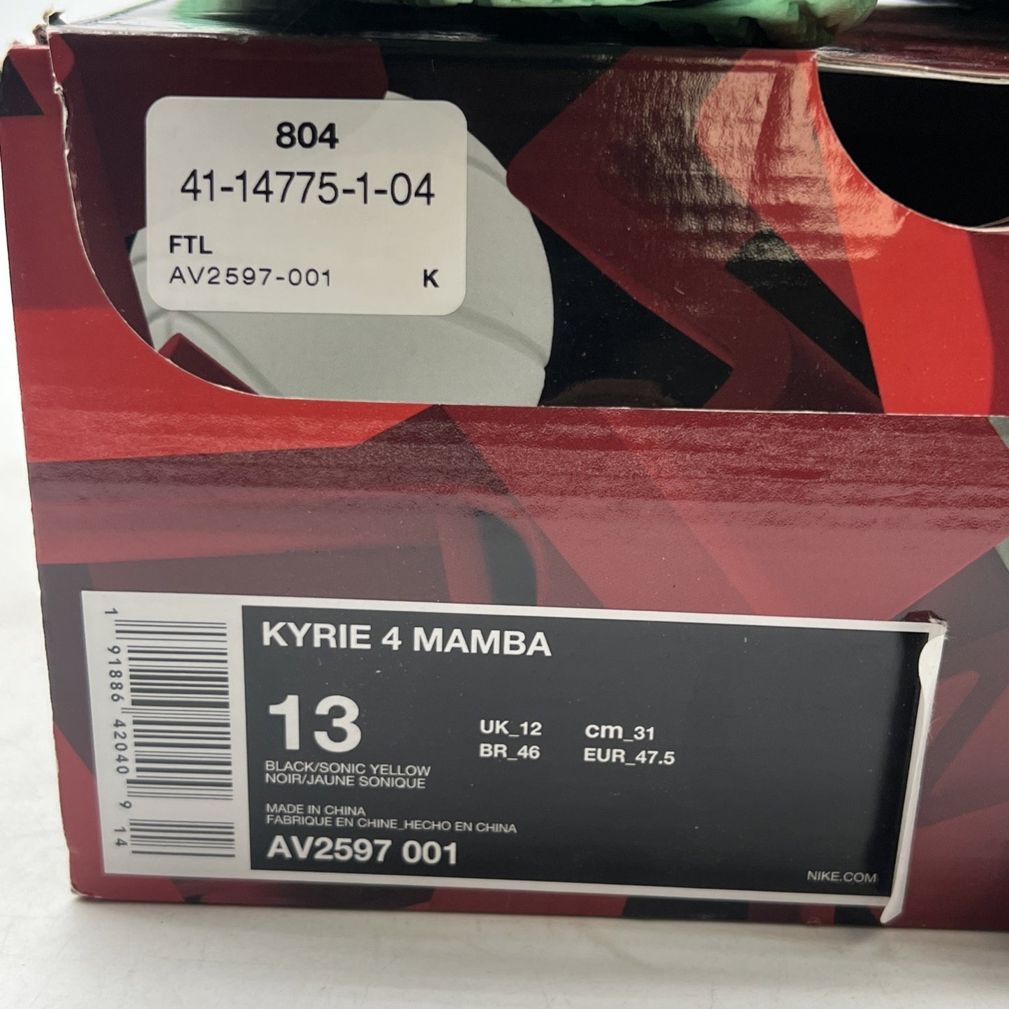 Size 13 - Nike Kyrie 4 Mamba Mentality (AV2597-001)