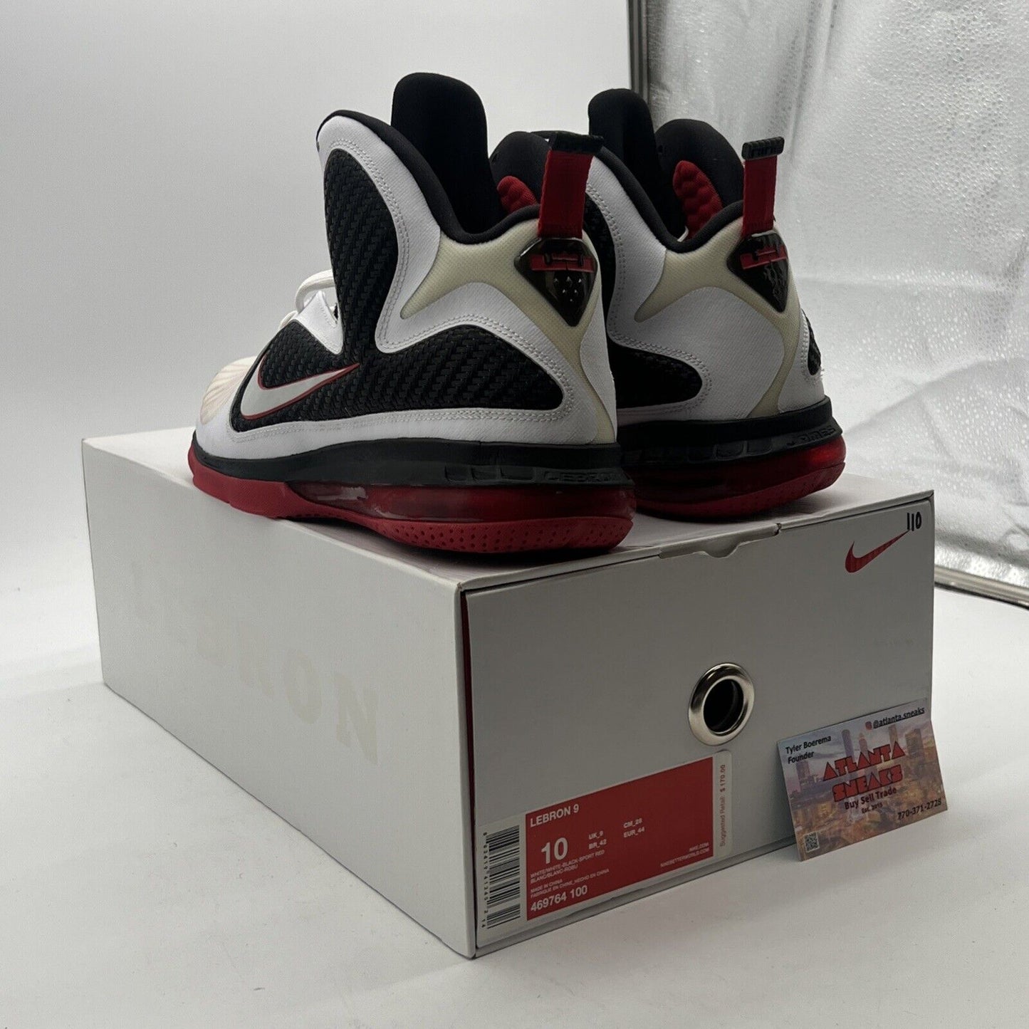 Size 10 - Nike LeBron 9 Miami Heat Home (469764-100)
