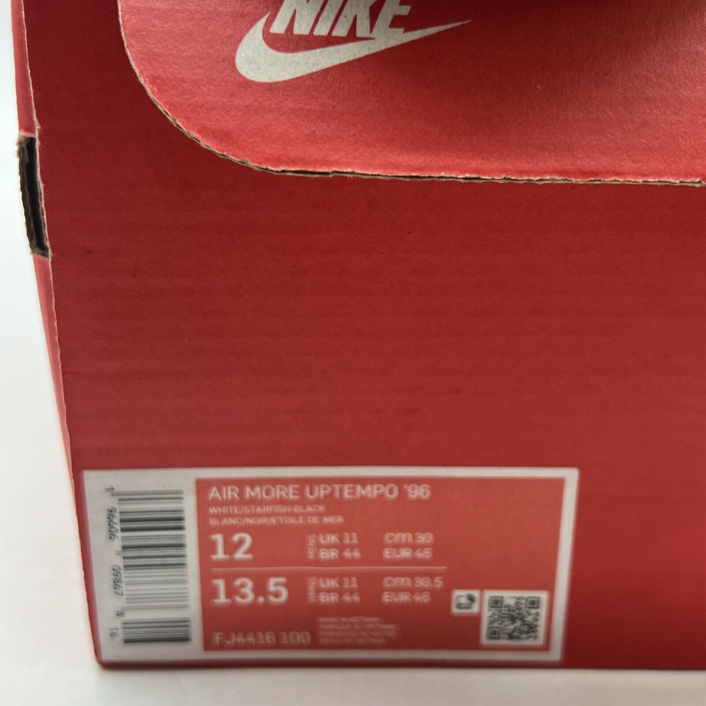Size 12 - Nike Air More Uptempo Mid Mens Basketball Shoes White (FJ4416-100)