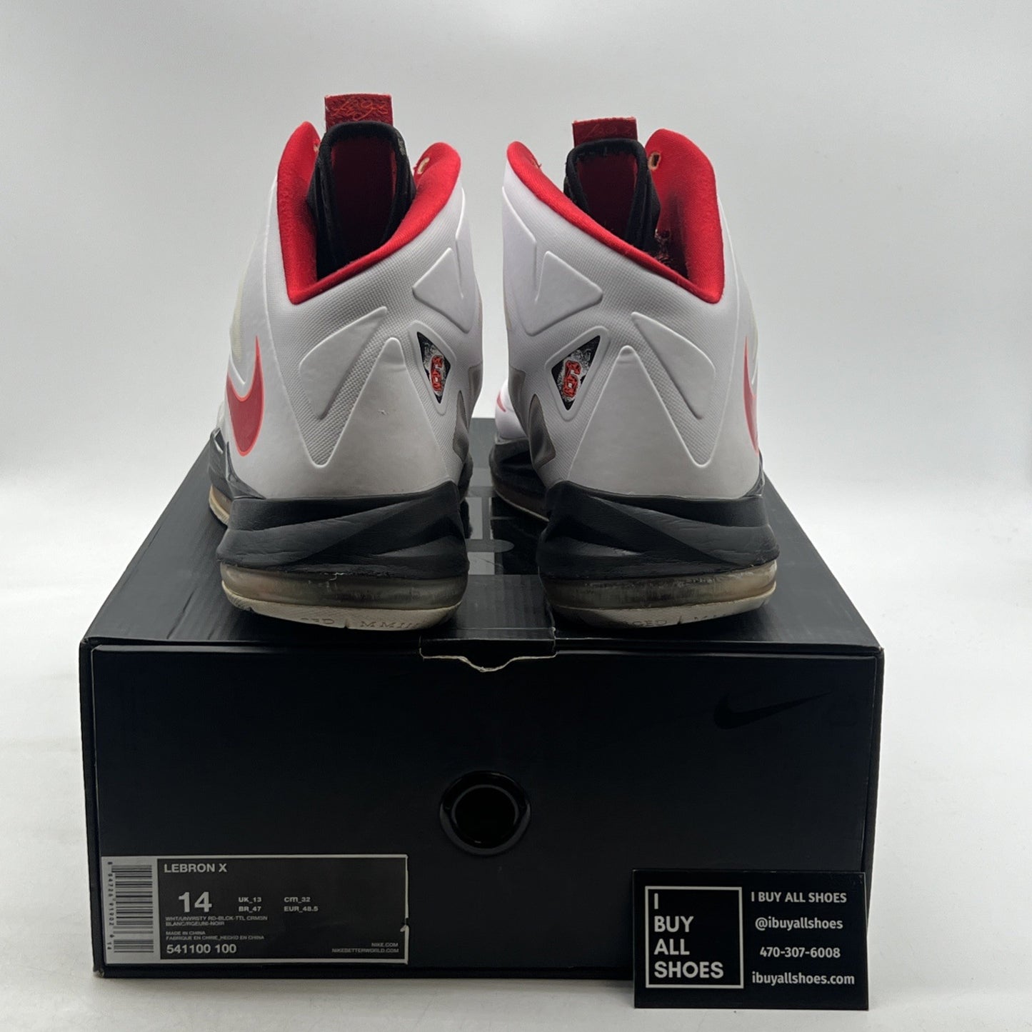 Size 14 - Nike LeBron 10 Heat Home (541100-100)