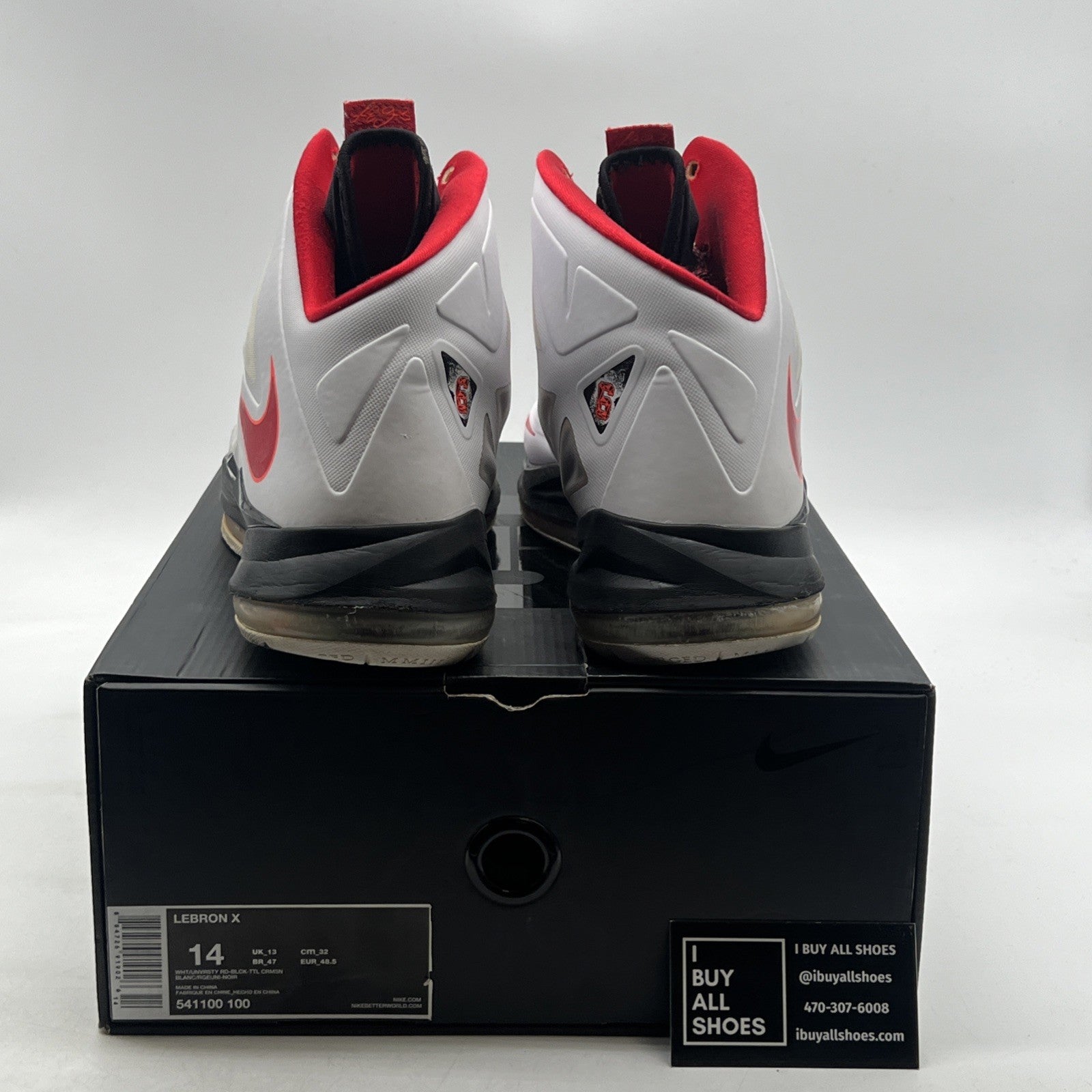 Size 14 - Nike LeBron 10 Heat Home (541100-100)