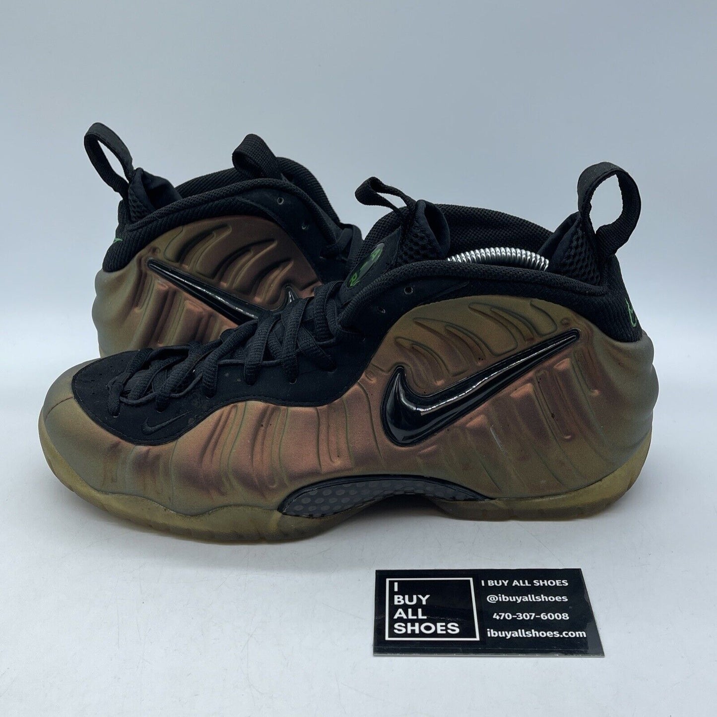 Size 10 - Nike Foamposite Pro Gym Green Brown Black Suede Leather (624041-302)