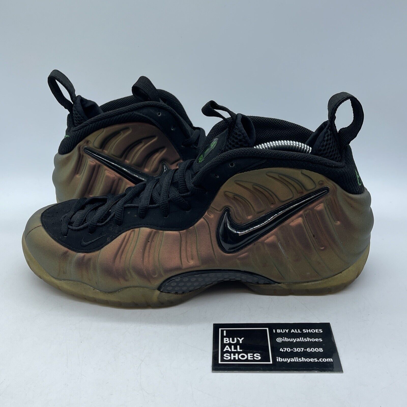 Size 10 - Nike Foamposite Pro Gym Green Brown Black Suede Leather (624041-302)