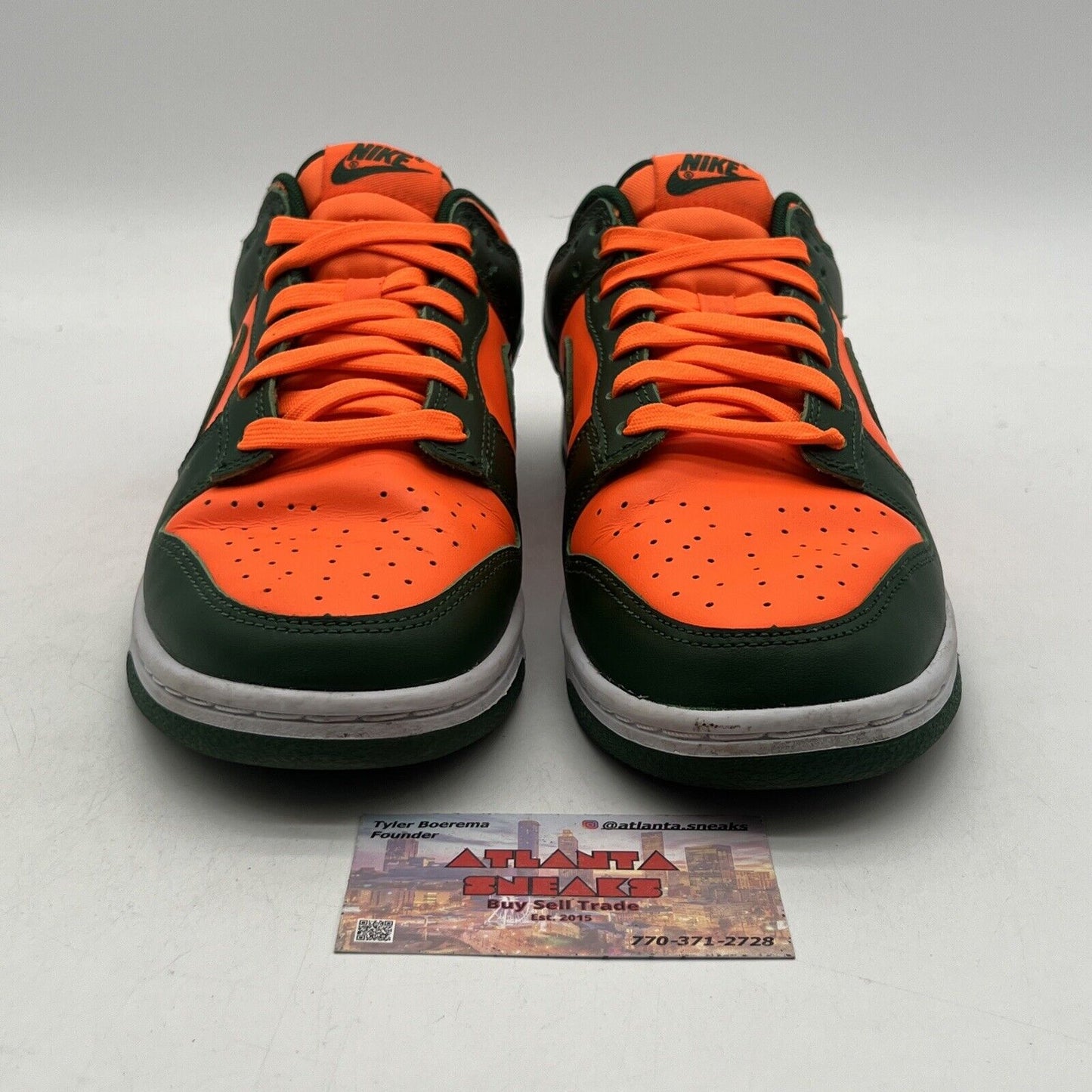 Size 8 - Nike Dunk Low Miami Hurricanes White Green Orange (DD1391-300)