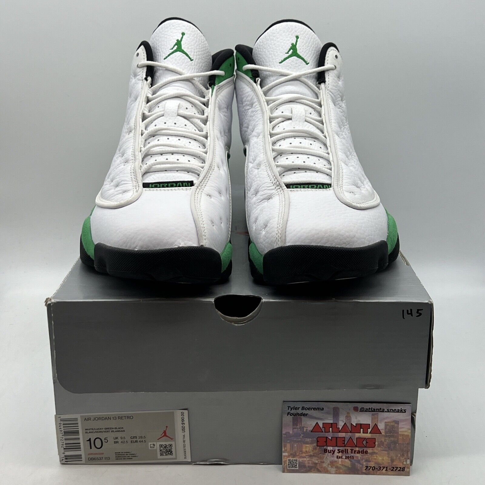 Size 10.5 - Jordan 13 Retro Lucky Green 2020 - White Green Suede  (DB6537-113)