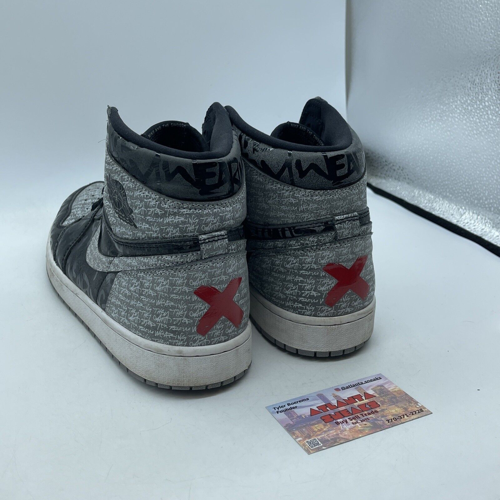 Size 12 - Jordan 1 OG High Rebellionaire Black Grey Red Suede (555088-036)