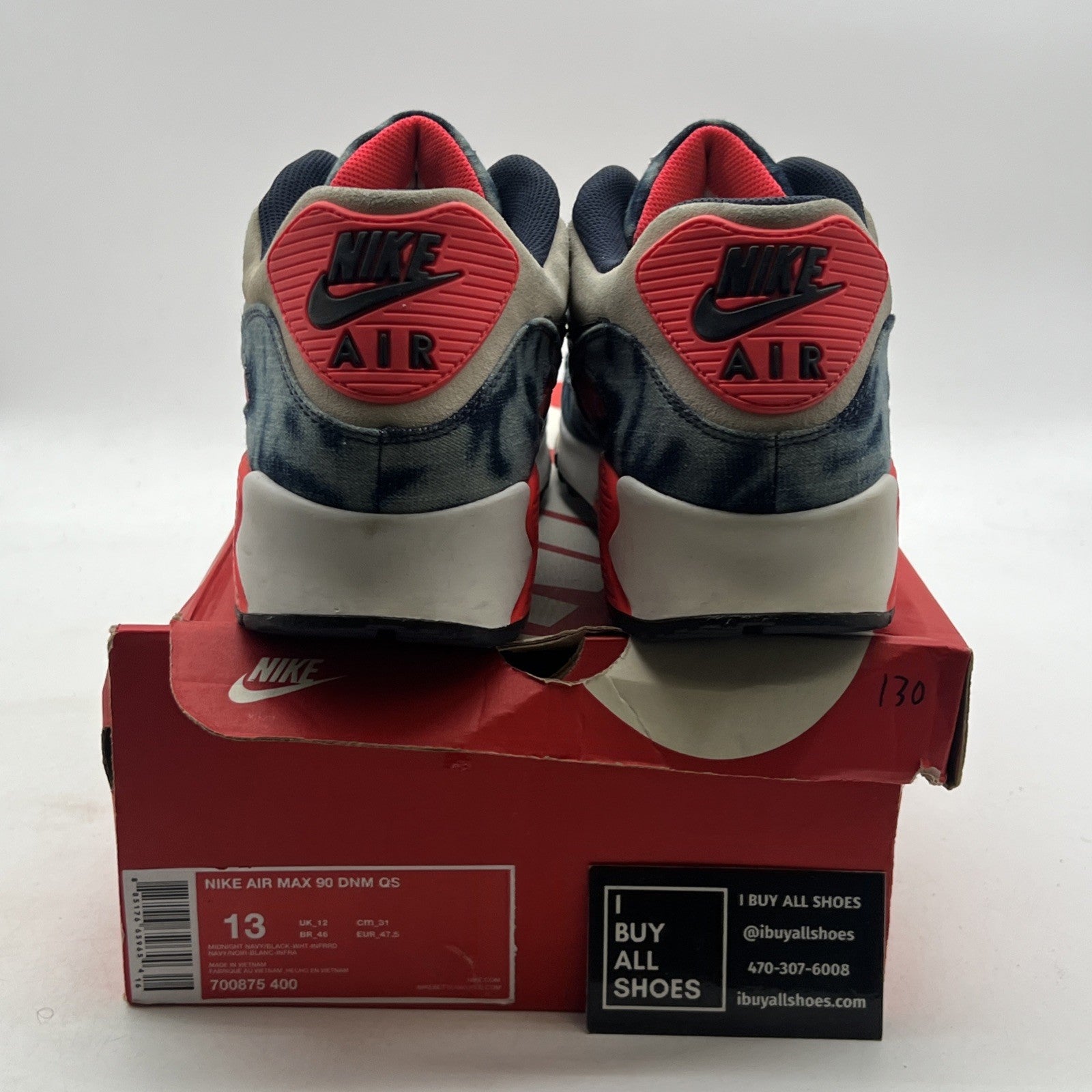Size 13 - Nike Atmos x Air Max 90 QS Bleached Denim (700875-400)