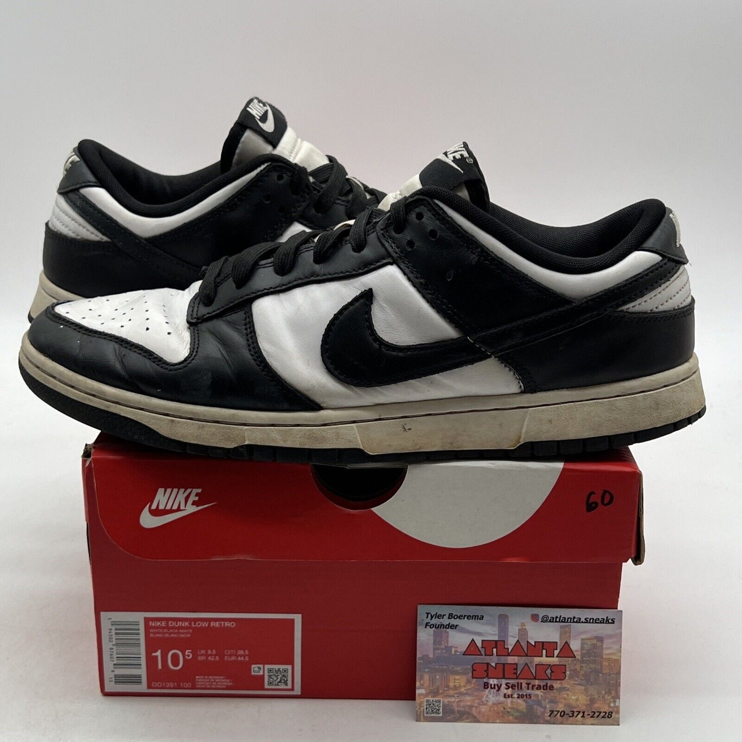 Size 10.5 - Nike Dunk Low Black White (DD1391-100)