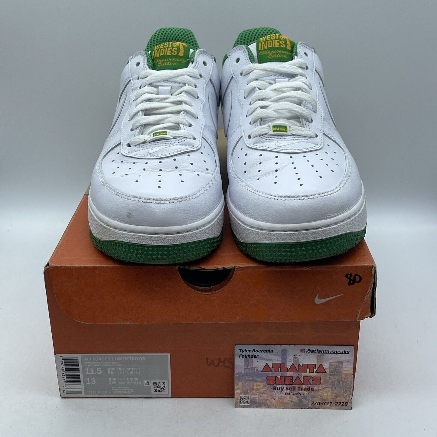 Size 11.5 - Nike Air Force 1 2022 Low West Indies White Green (DX1156-100)