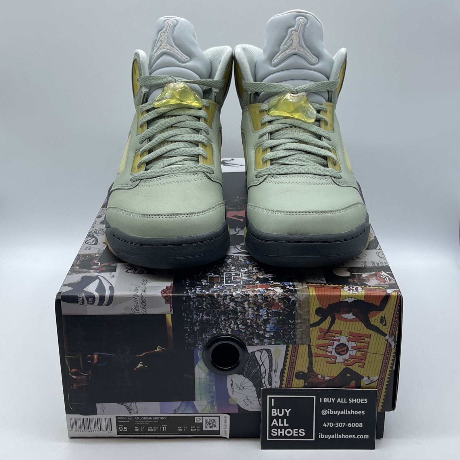 Size 9.5 - Jordan 5 JADE HORIZON Blue White Suede (DC7501300)