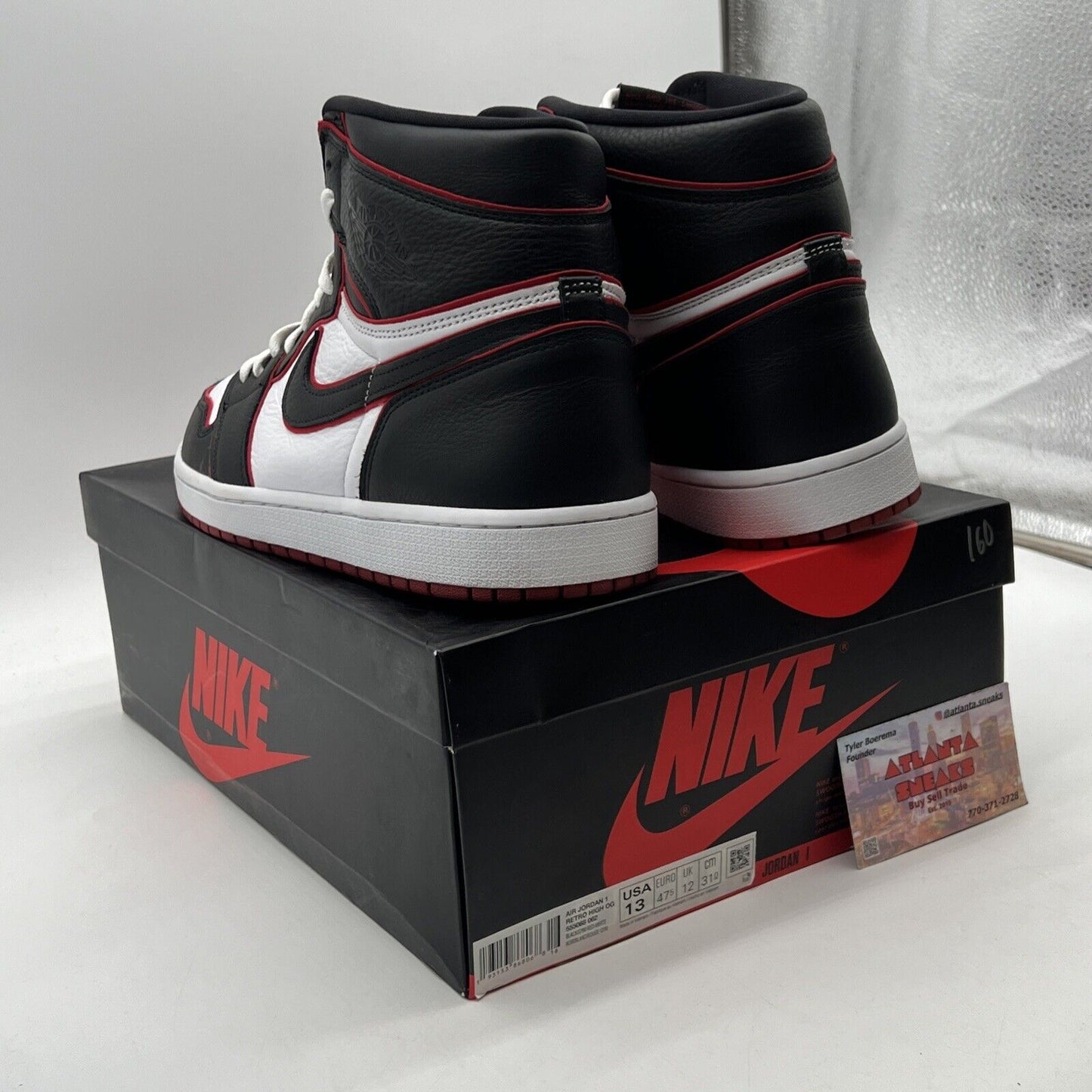 Size 13 - Jordan 1 Retro High OG Bloodline 2019 Black White Leather  555088-062