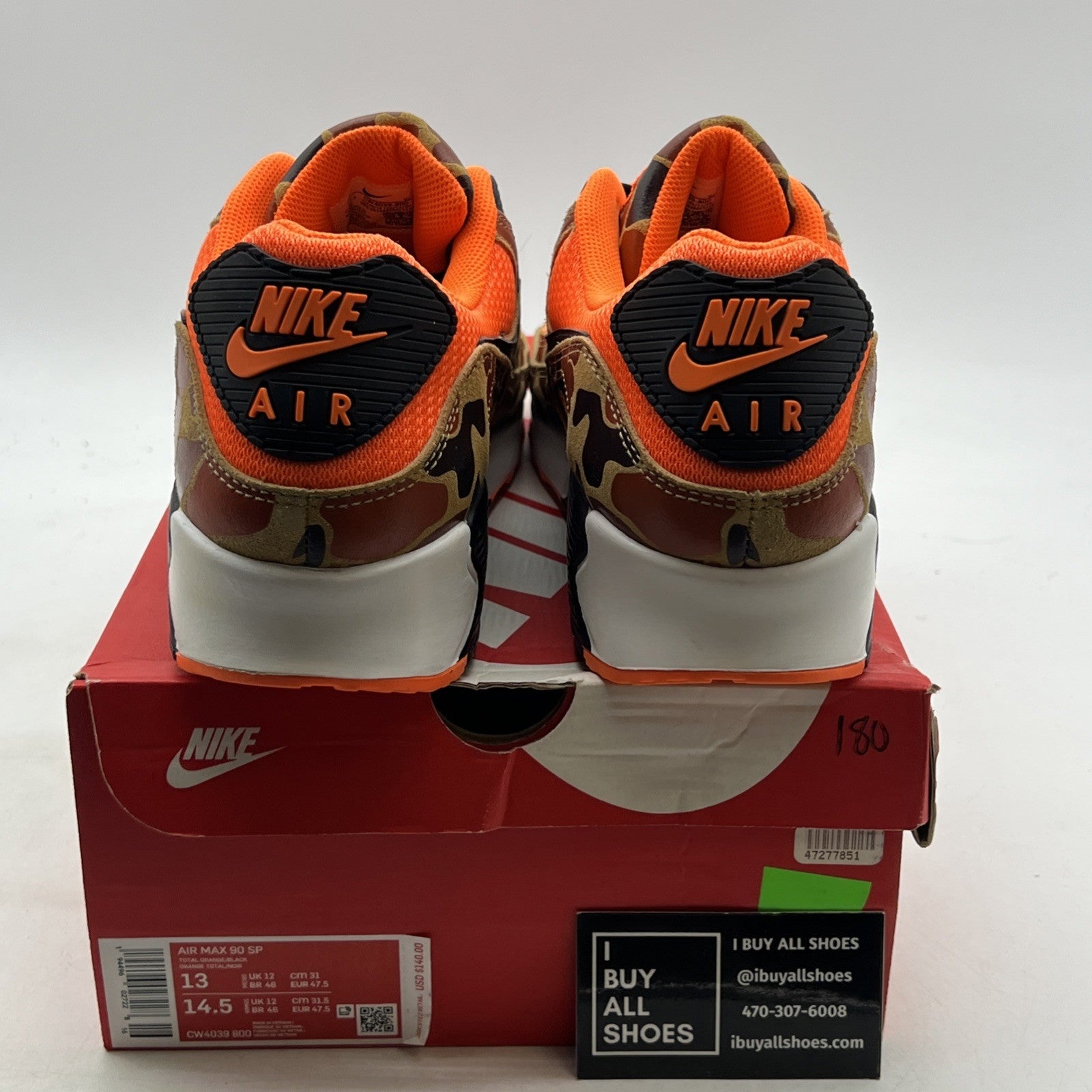 Size 13 - Nike Air Max 90 Orange Camo (CW4039-800)