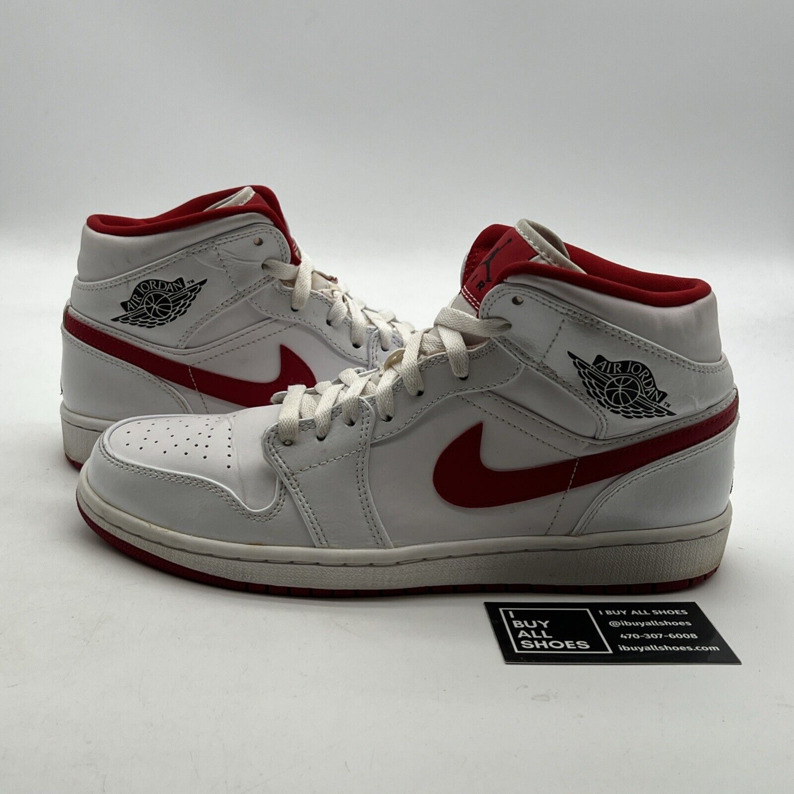 Size 9.5 - Air Jordan 1 Mid White Gym Red (554724-101)