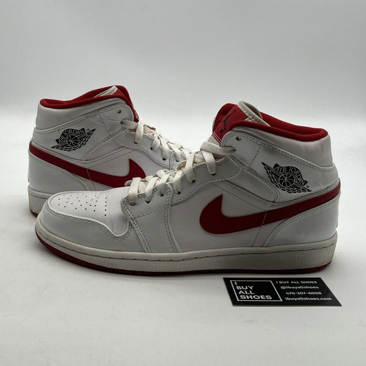 Size 9.5 - Air Jordan 1 Mid White Gym Red (554724-101)