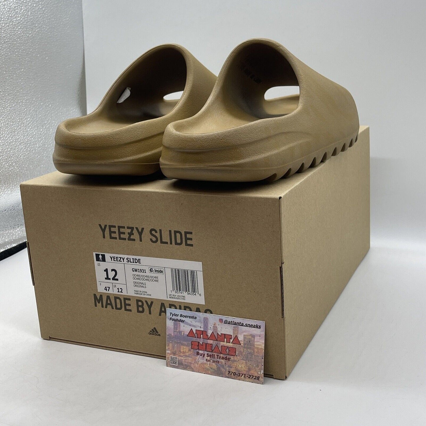 Size 12 - adidas Yeezy Slide 'Ochre' Brown Rubber (GW1931)