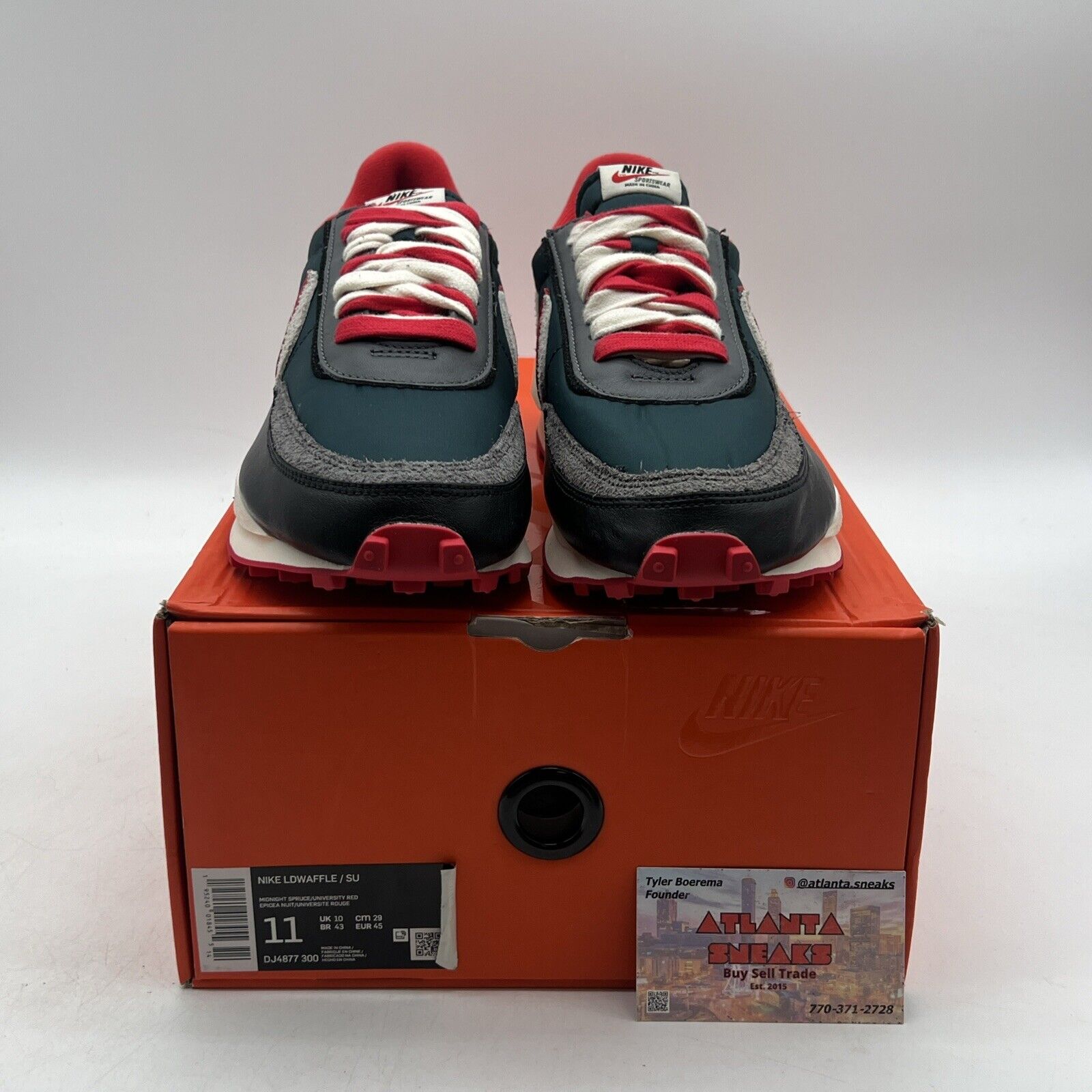 Size 11 - Nike sacai x Undercover x LDWaffle Midnight Spruce University Red