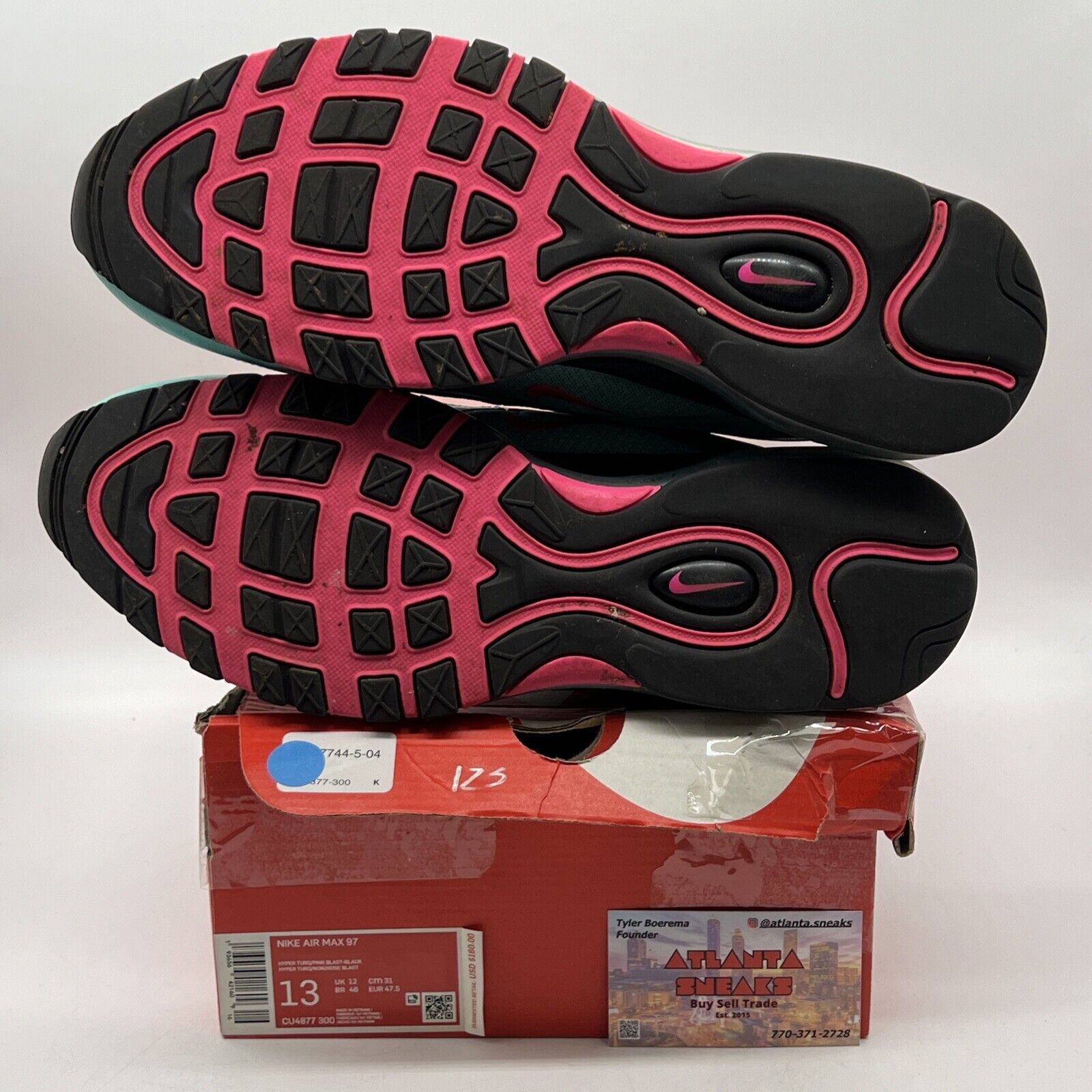 Size 13 - Nike Air Max 97 Hyper Turquoise Pink Leather