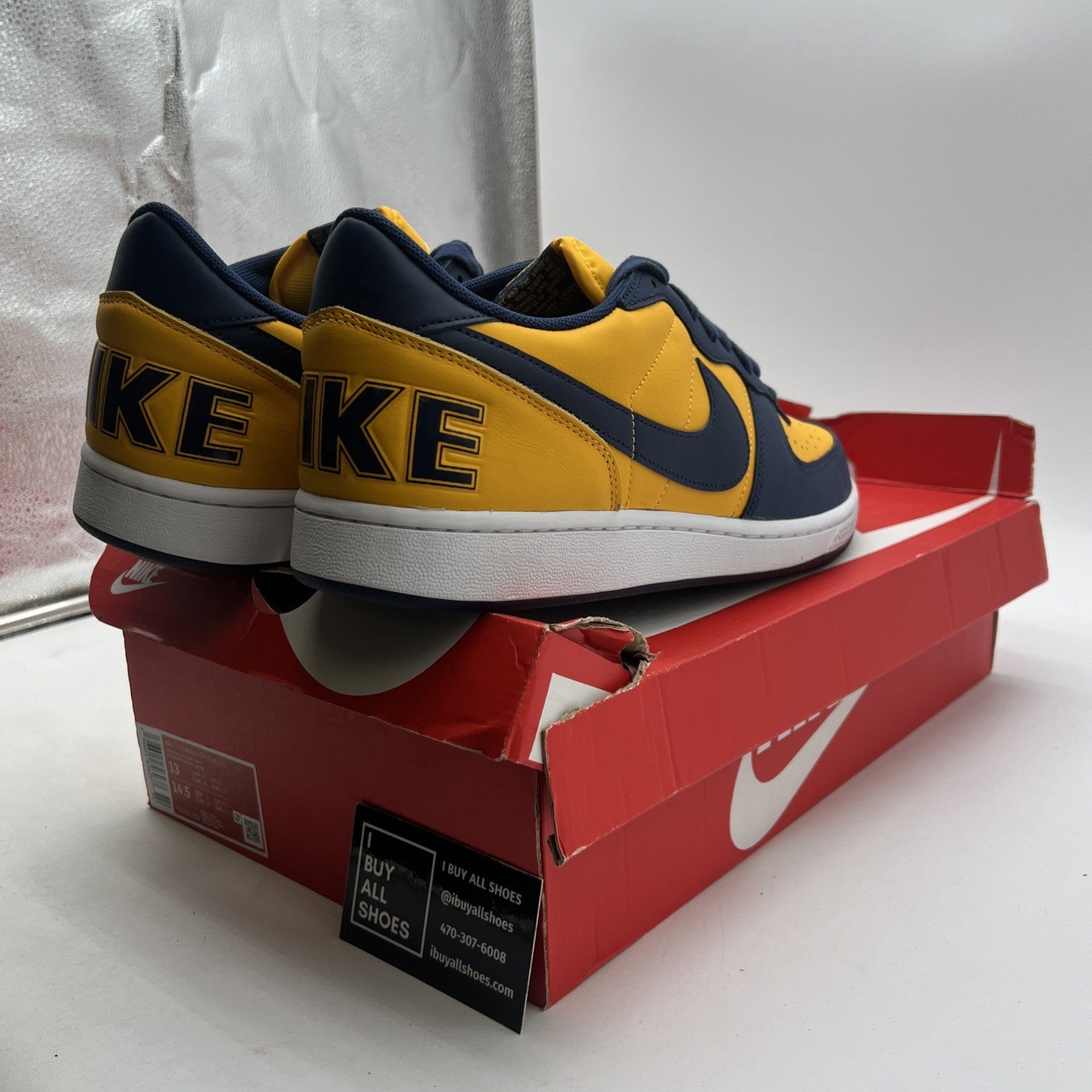 Size 13 - Nike Terminator Low University Gold Navy Michigan White (FJ4206-700)