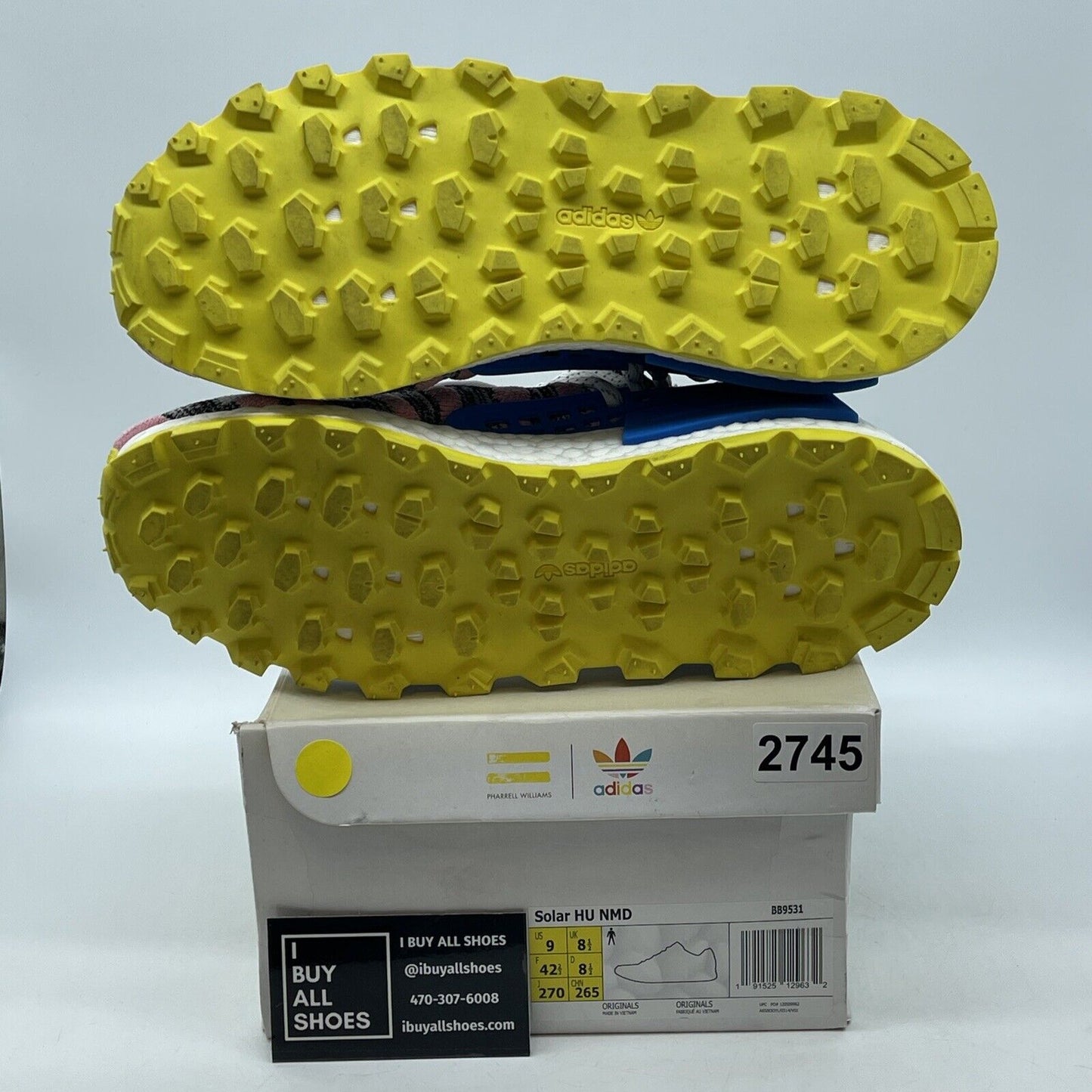 Size 9 - adidas Pharrell x NMD Human Race Trail Solar Pack Suede Blue (BB9531)