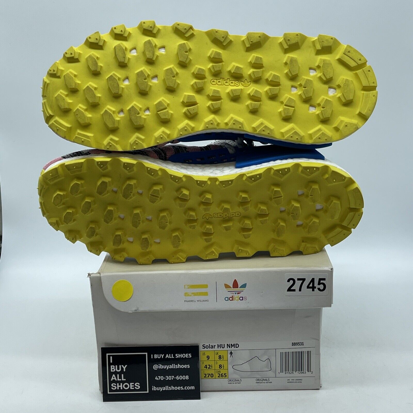 Size 9 - adidas Pharrell x NMD Human Race Trail Solar Pack Suede Blue (BB9531)