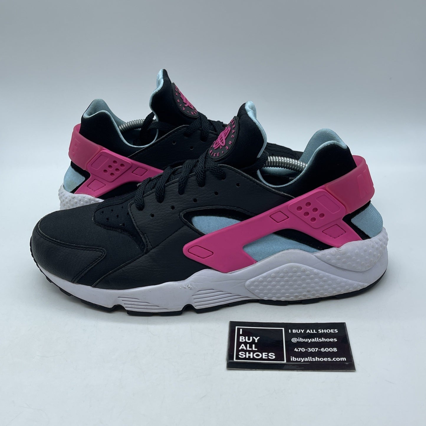Size 12 - Nike Air Huarache Run South Beach Black Blue Pink Suede (BV2528-001)
