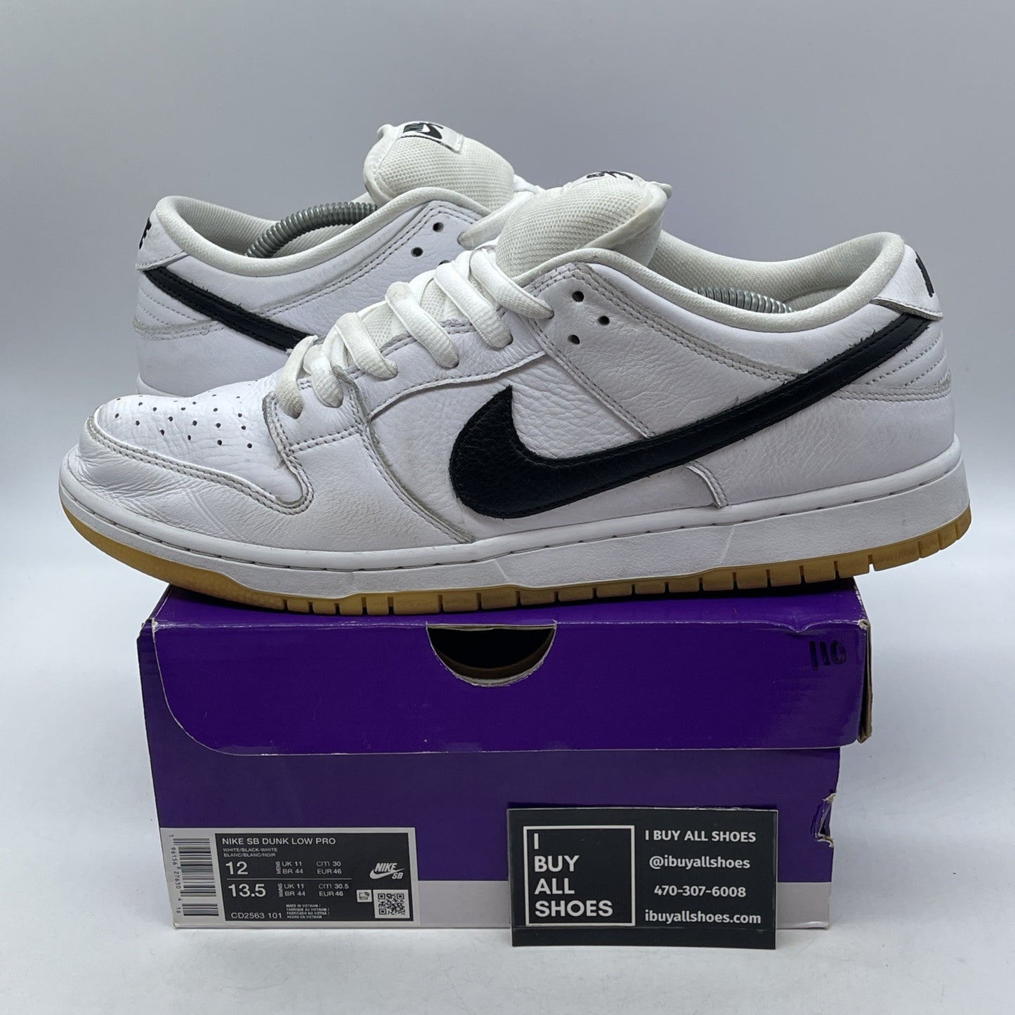 Size 12 - Nike SB Dunk Low White Gum Leather (CD2563-101)
