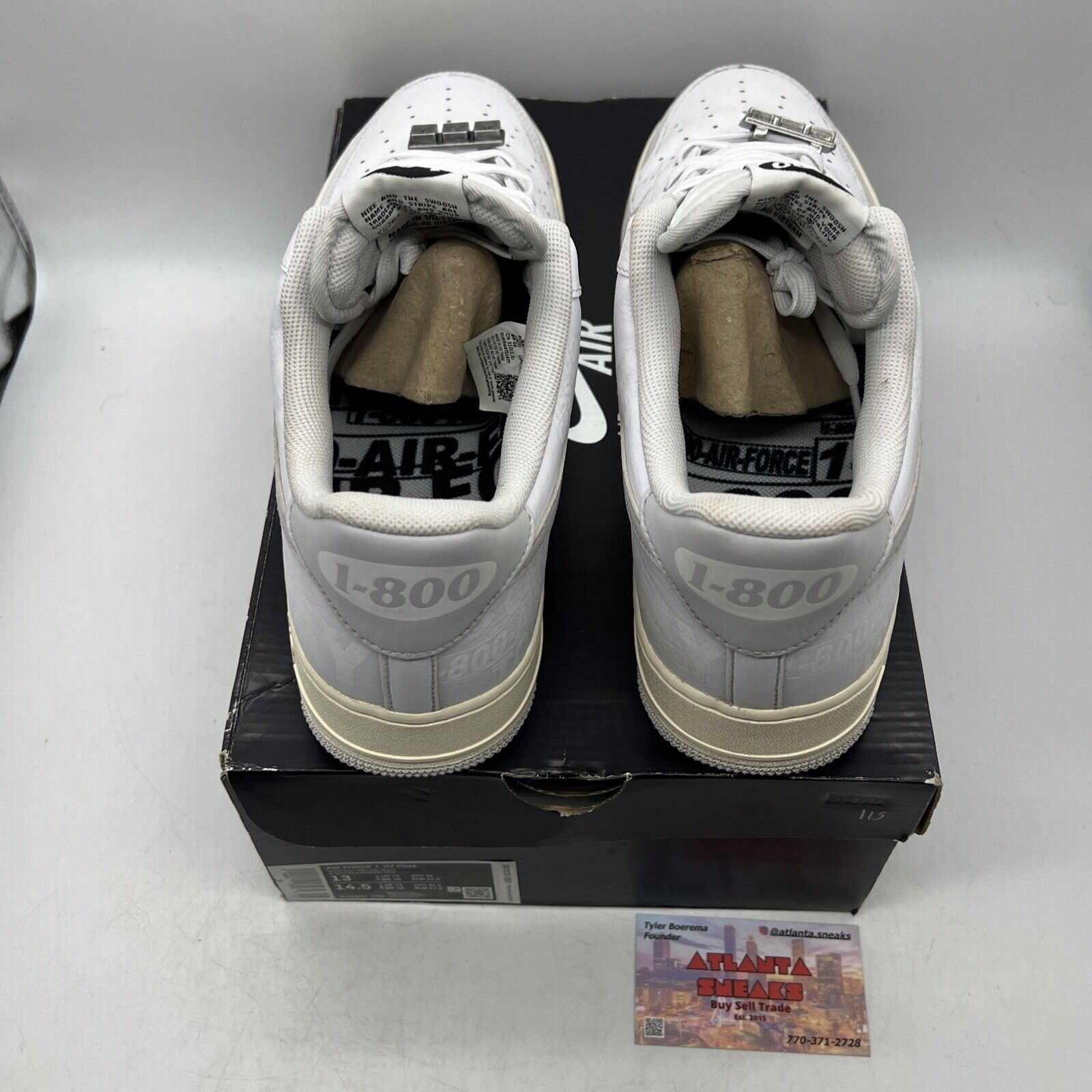 Size 13 - Nike Air Force 1 '07 Premium 1-800 Toll Free White (CJ1631-100)