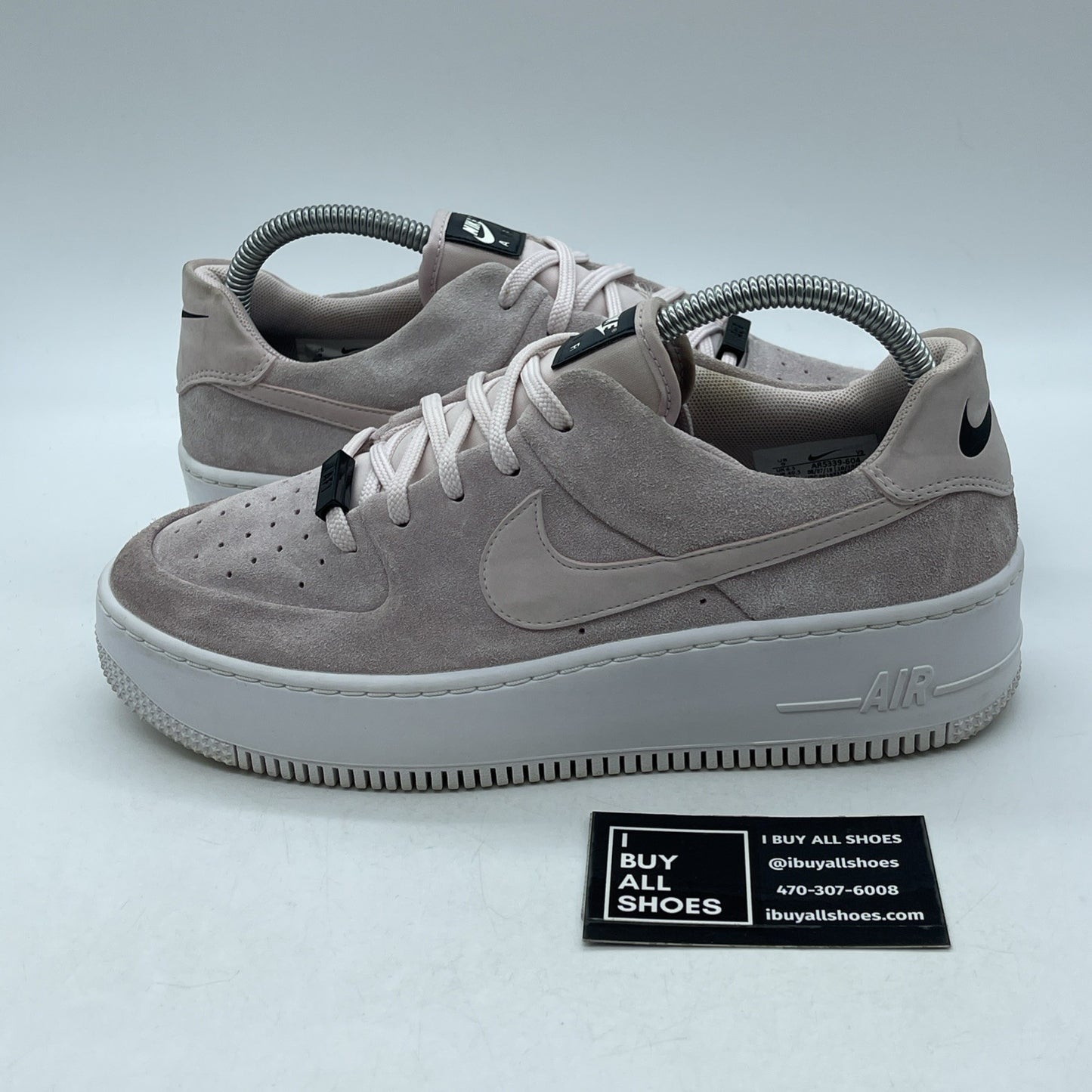 Size 9W - Nike Air Force 1 Sage Low Barely Rose Pink Black Suede (AR5339-604)
