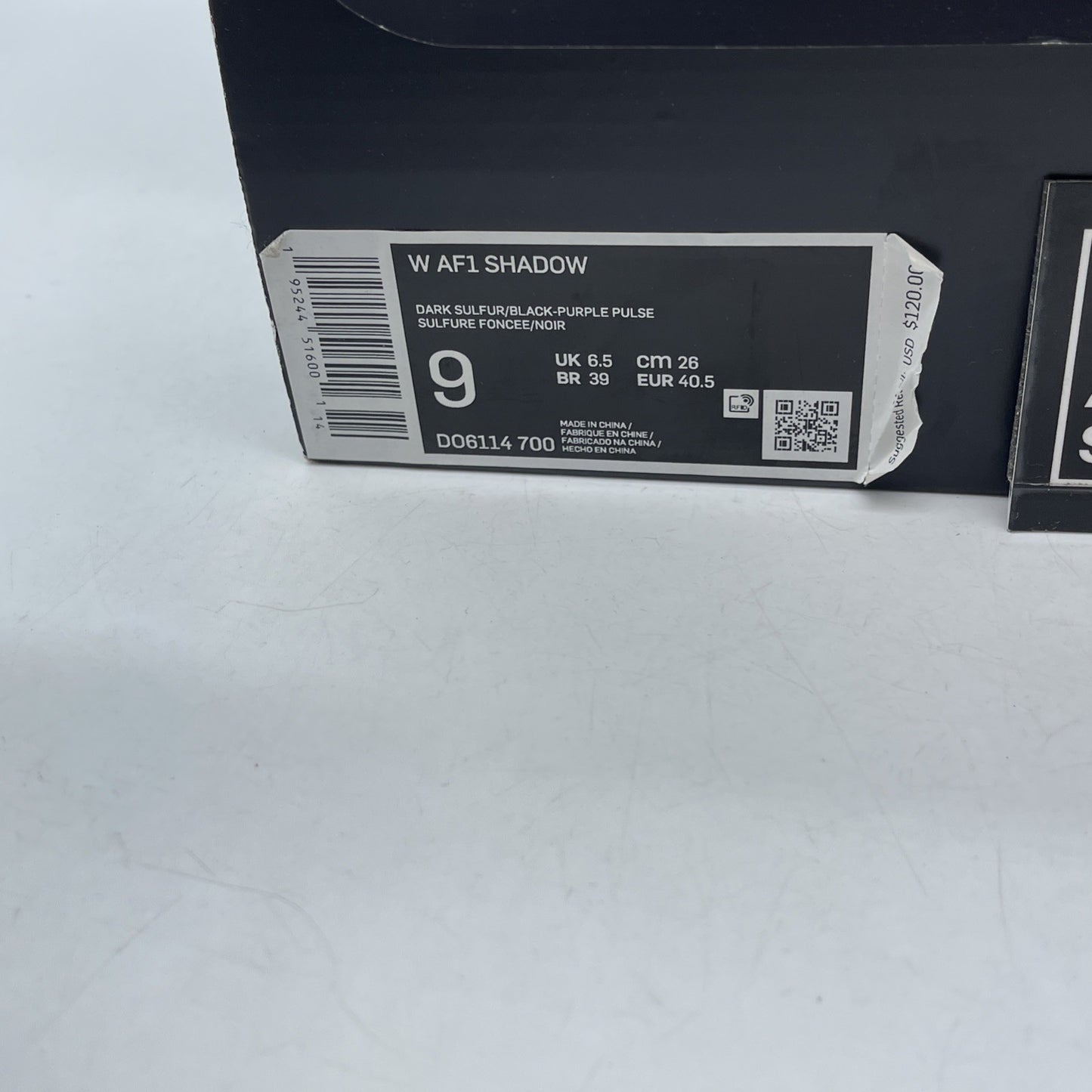 Size 9W - Nike Air Force 1 Shadow Dark Sulfur Black Yellow Leather (DO6114-700)