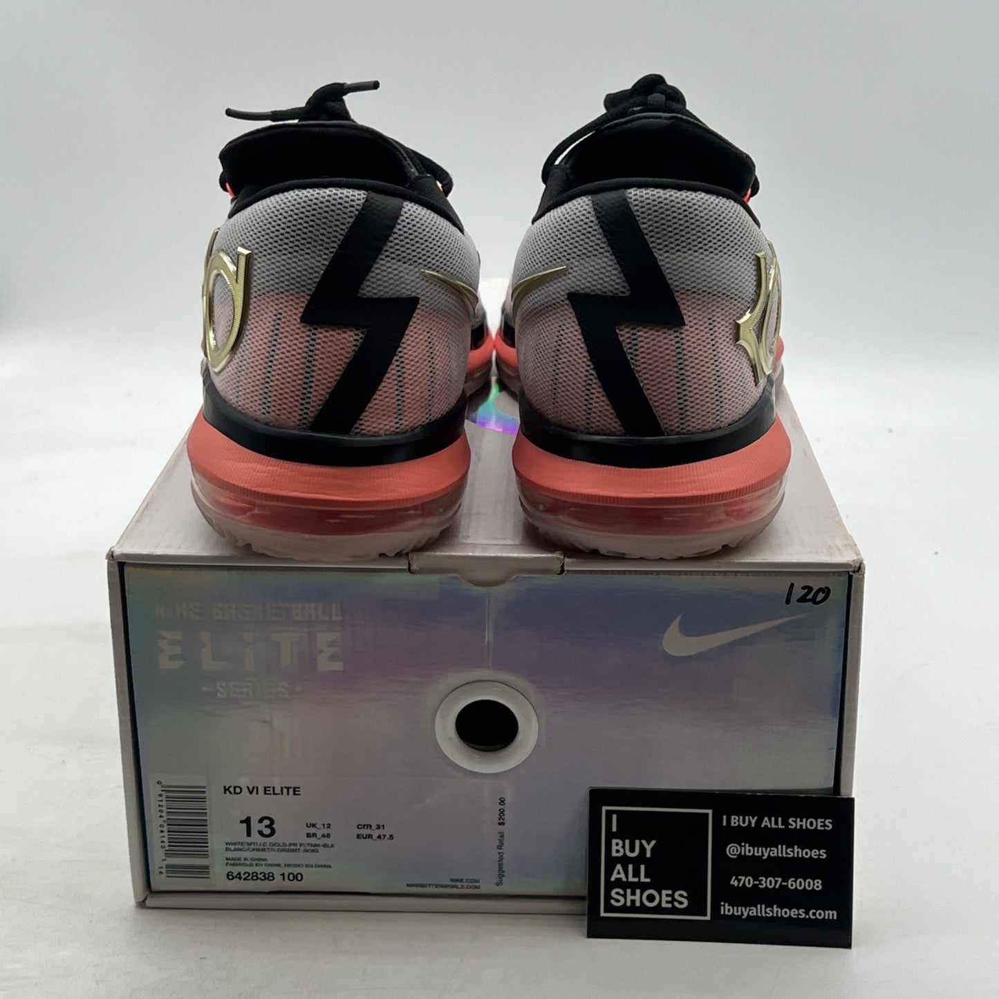 Size 13 - Nike KD 6 Elite Gold - (642838-100)